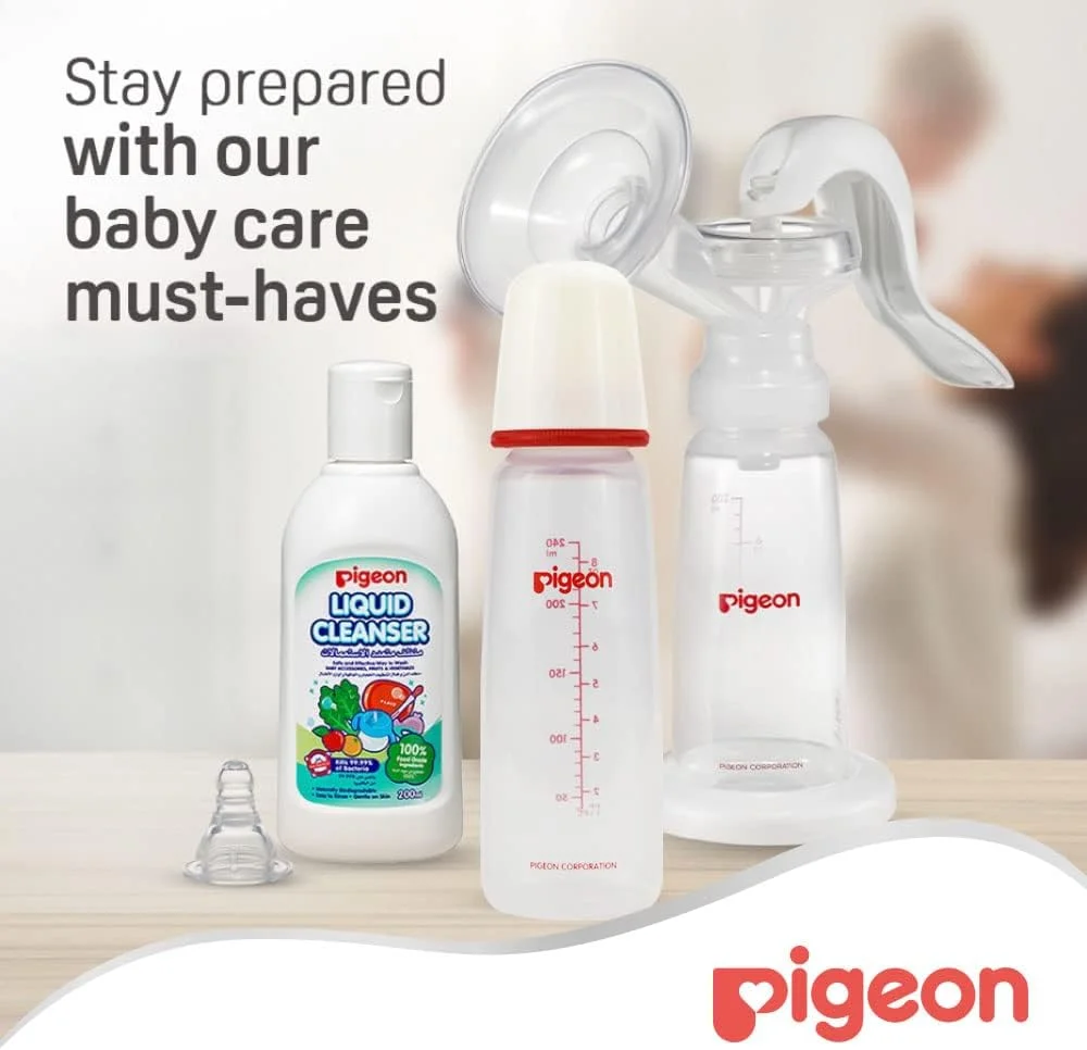 شیشه شیر پلاستیکی گردن باریک Pigeon، درب سفید، سرشیشه سیلیکونی فوق العاده نرم، ضد کولیک، فاقد BPA و BPS، 240 میلی لیتر، چند رنگ شیشه شیر پلاستیکی گردن باریک Pigeon، درب سفید، سرشیشه سیلیکونی فوق العاده نرم، ضد کولیک، فاقد BPA و BPS، 240 میلی لیتر، چند رنگ