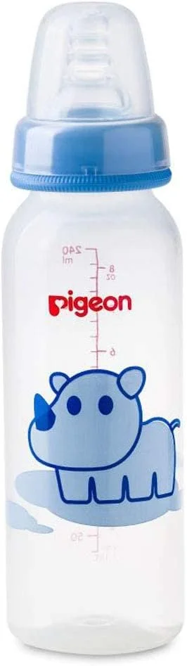 شیشه شیر باریک گردن طرح حیوانات Pigeon، سرشیشه سیلیکونی فوق العاده نرم، ضد نفخ، فاقد BPA و BPS، 4+ ماه، آبی/شفاف، 240 میلی لیتر شیشه شیر باریک گردن طرح حیوانات Pigeon، سرشیشه سیلیکونی فوق العاده نرم، ضد نفخ، فاقد BPA و BPS، 4+ ماه، آبی/شفاف، 240 میلی لیتر