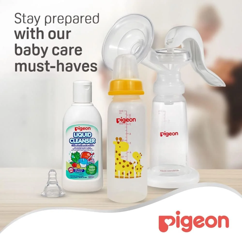 شیشه شیر باریک گردن طرح حیوانات Pigeon، سرشیشه سیلیکونی فوق العاده نرم، ضد نفخ، فاقد BPA و BPS، 4+ ماه، آبی/شفاف، 240 میلی لیتر شیشه شیر باریک گردن طرح حیوانات Pigeon، سرشیشه سیلیکونی فوق العاده نرم، ضد نفخ، فاقد BPA و BPS، 4+ ماه، آبی/شفاف، 240 میلی لیتر