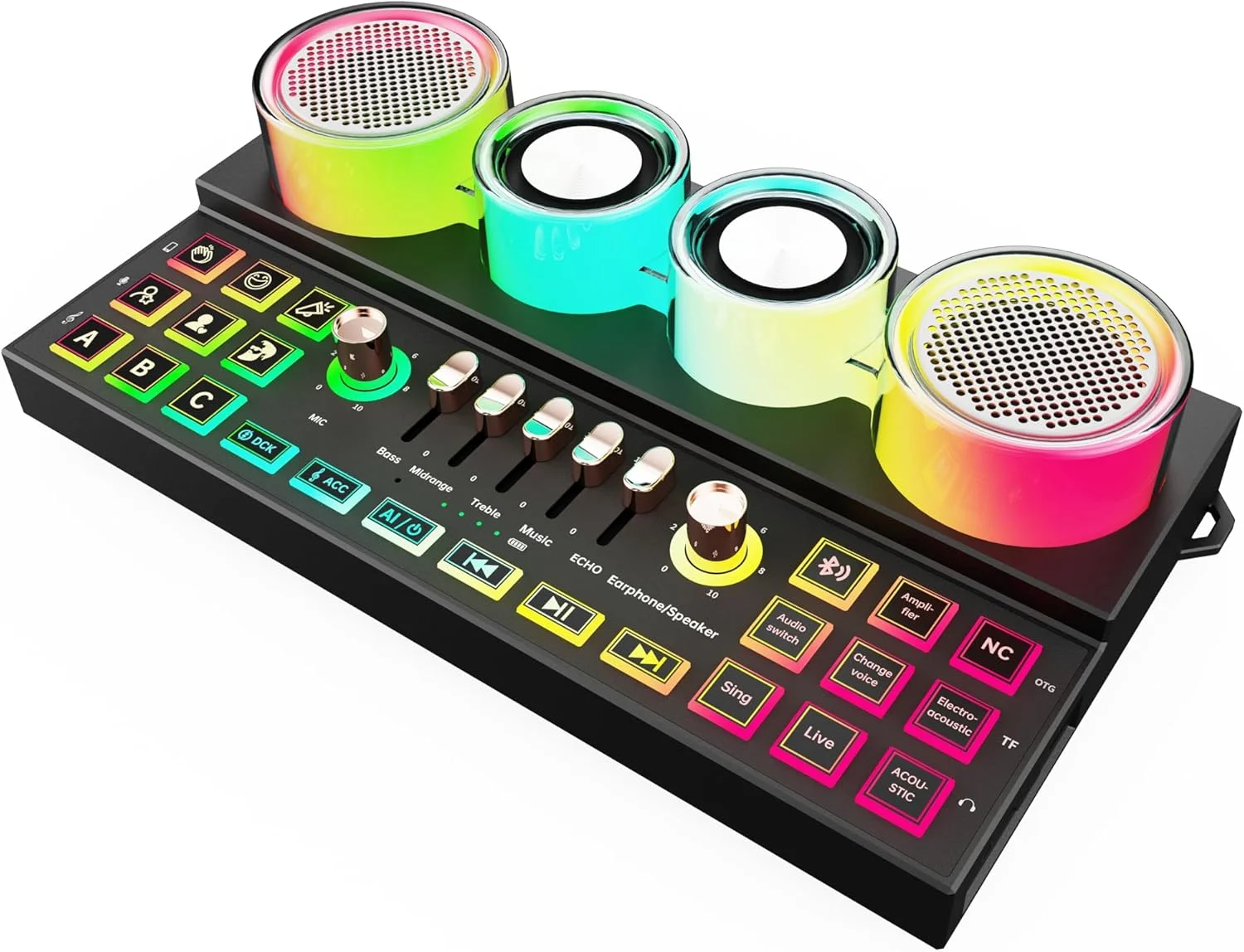 میکسر صوتی Porodo Soundtec C21 با میکروفون بی سیم - مشکی میکسر صوتی Porodo Soundtec C21 با میکروفون بی سیم - مشکی