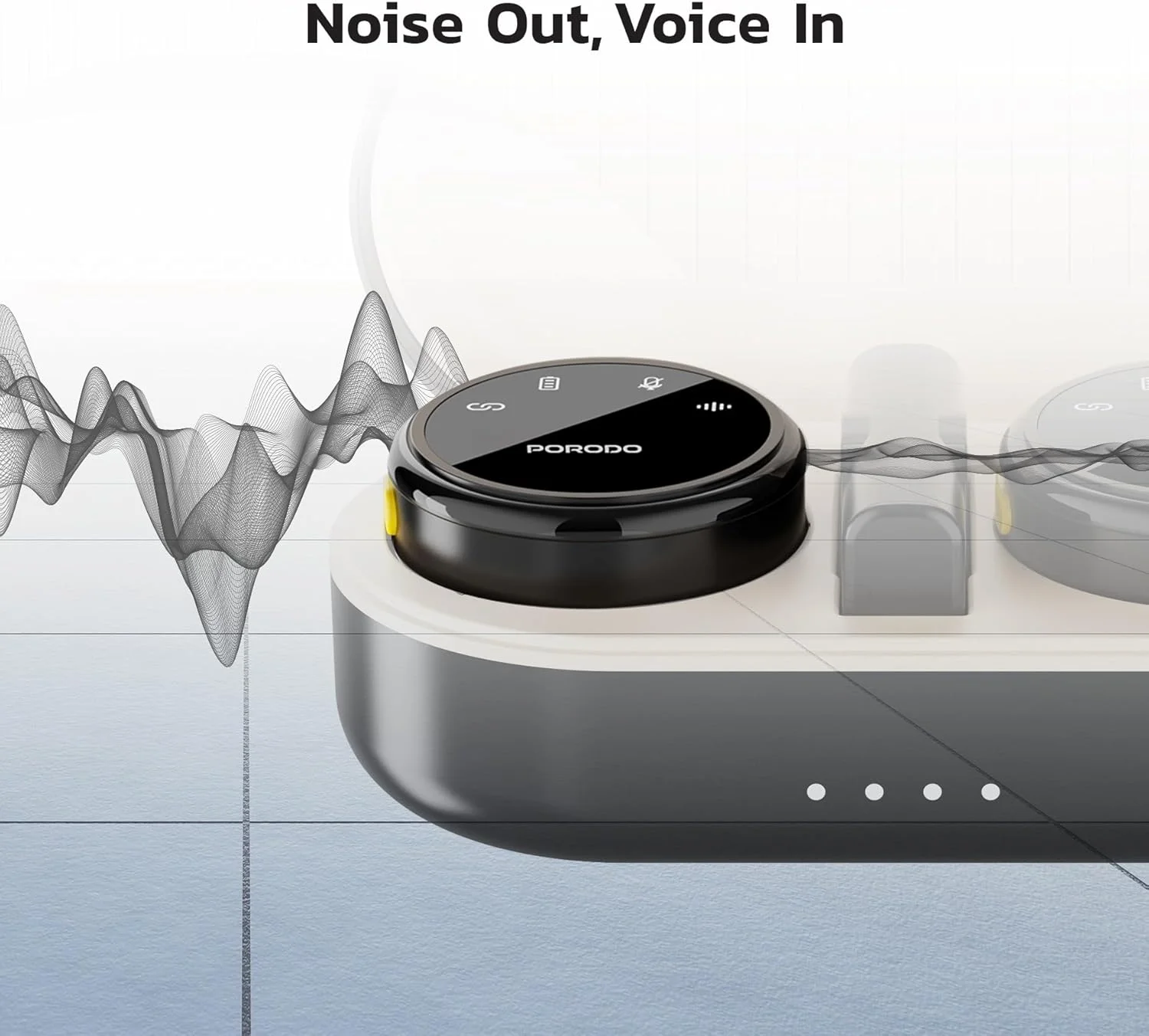 میکروفون بی سیم دوگانه Porodo با جعبه شارژ و گیرنده، گیره های مغناطیسی، تاخیر کم، 24 ساعت زمان کار، کانکتور Type-C و آداپتور سر لایتنینگ، قابل حمل و سبک - مشکی میکروفون بی سیم دوگانه Porodo با جعبه شارژ و گیرنده، گیره های مغناطیسی، تاخیر کم، 24 ساعت زمان کار، کانکتور Type-C و آداپتور سر لایتنینگ، قابل حمل و سبک - مشکی