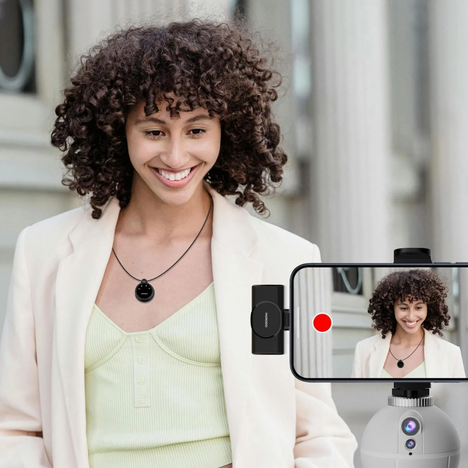 میکروفون بی سیم دوگانه Porodo با جعبه شارژ و گیرنده، گیره های مغناطیسی، تاخیر کم، 24 ساعت زمان کار، کانکتور Type-C و آداپتور سر لایتنینگ، قابل حمل و سبک - مشکی میکروفون بی سیم دوگانه Porodo با جعبه شارژ و گیرنده، گیره های مغناطیسی، تاخیر کم، 24 ساعت زمان کار، کانکتور Type-C و آداپتور سر لایتنینگ، قابل حمل و سبک - مشکی