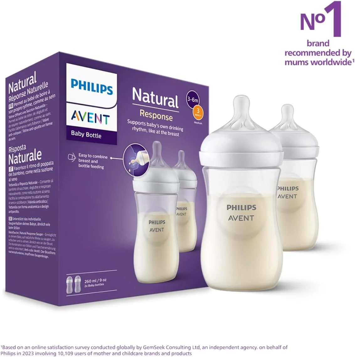 شیشه شیر نچرال 3.0 اونت فیلیپس 260 میلی لیتر X2 شیشه شیر نچرال 3.0 اونت فیلیپس 260 میلی لیتر X2