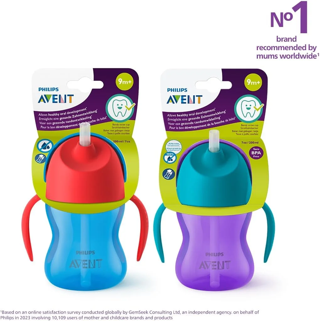 فنجان نی دار انعطاف پذیر Philips Avent مناسب 9 ماه به بالا پسرانه/دخترانه