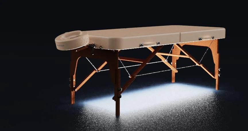 تخت ماساژ قابل حمل چوبی سبک وزن 69 سانتی متری Master Massage Brady، میز ماساژ تاشو، تخت زیبایی اسپا، تخت فیزیوتراپی با سیستم نور محیطی