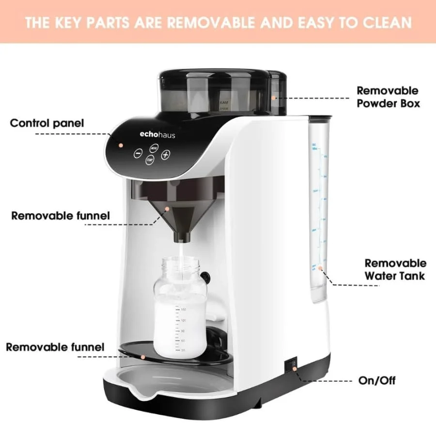 دستگاه شیرساز اتوماتیک فوری کودک، دستگاه تهیه شیر خشک کودک، مخلوط کردن خودکار یک شیشه شیر گرم به صورت فوری، تهیه آسان شیشه شیر با مخلوط کردن پودر، مناسب برای تمام سنین