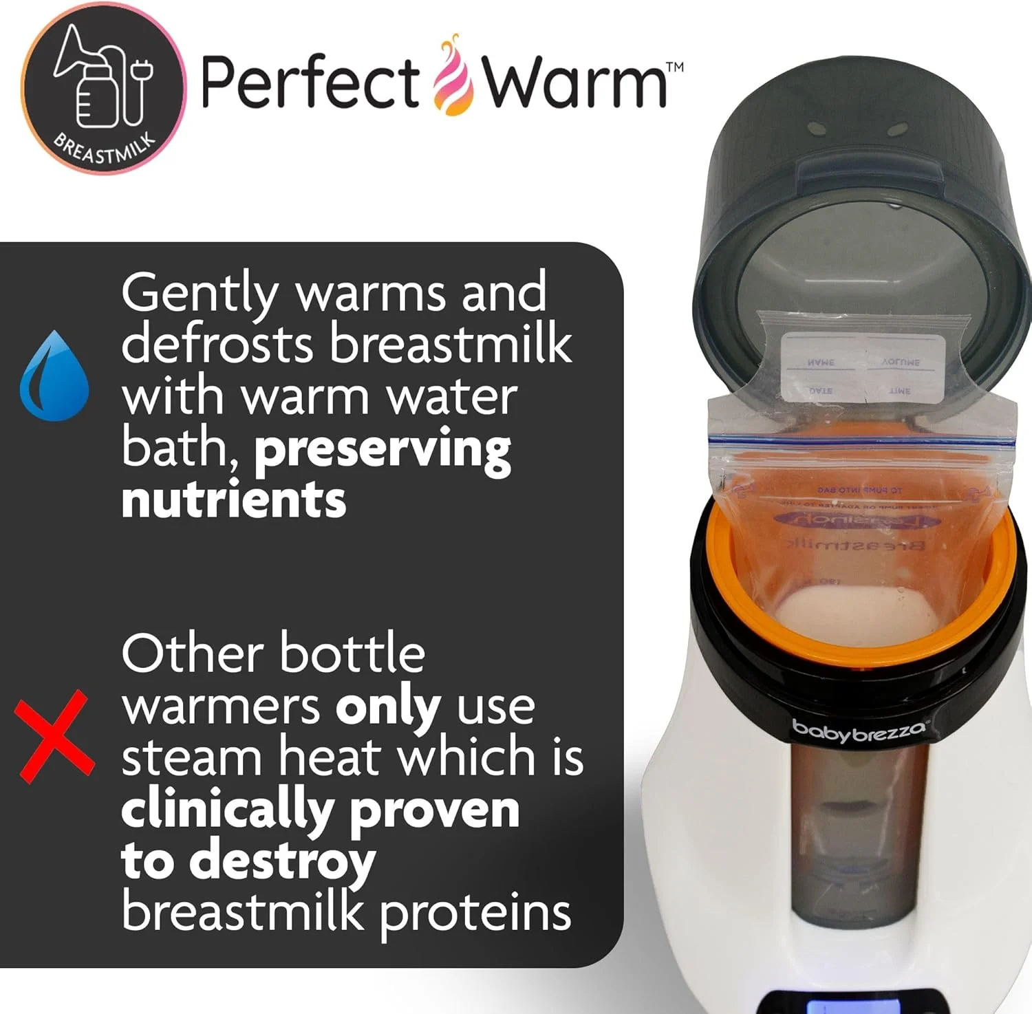 گرم کن هوشمند شیشه شیر کودک Baby Brezza، گرم کن شیر مادر + یخ زدا - تنها برندی با دماهای مختلف برای شیر مادر + شیر خشک - مناسب برای انواع شیشه ها + کیسه های شیر - کنترل بلوتوثی گرم کن هوشمند شیشه شیر کودک Baby Brezza، گرم کن شیر مادر + یخ زدا - تنها برندی با دماهای مختلف برای شیر مادر + شیر خشک - مناسب برای انواع شیشه ها + کیسه های شیر - کنترل بلوتوثی