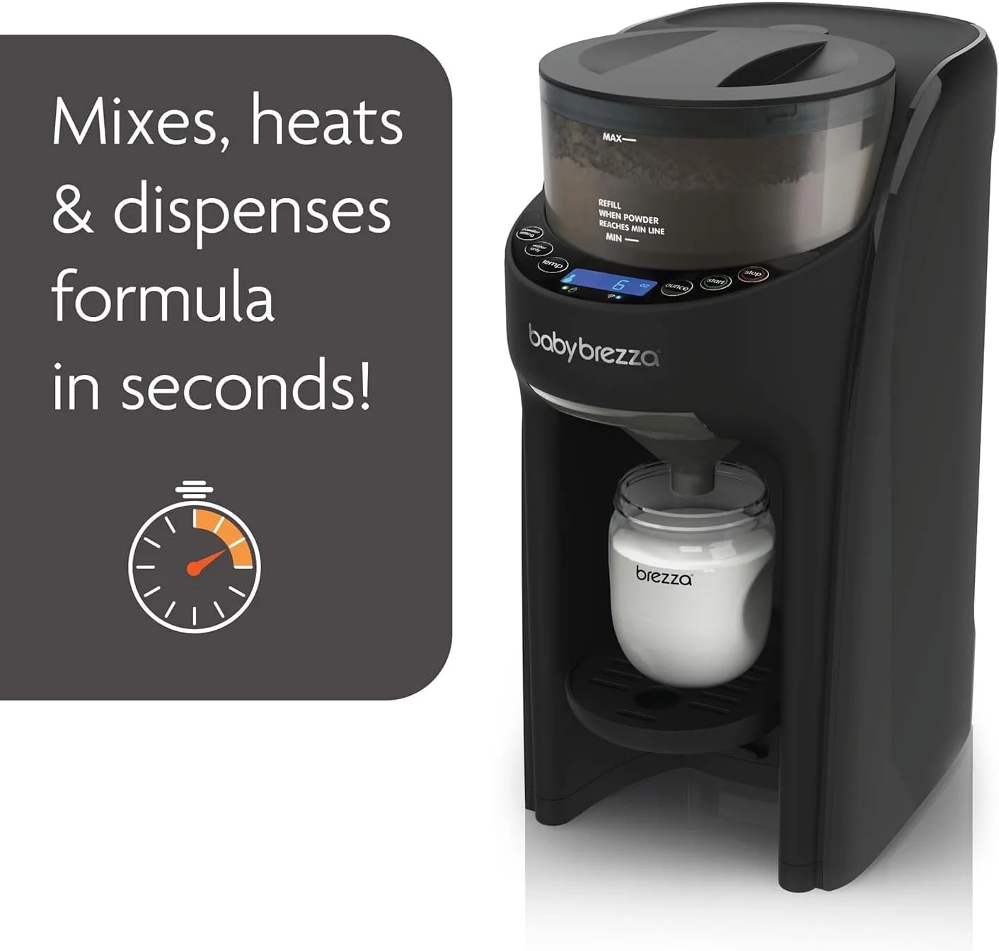 دستگاه شیر خشک ساز Baby Brezza Formula Pro Advanced WiFi - مخلوط کردن خودکار شیشه شیر گرم از طریق تلفن - تهیه آسان شیشه شیر با دستگاه مخلوط کن پودر اتوماتیک، مشکی