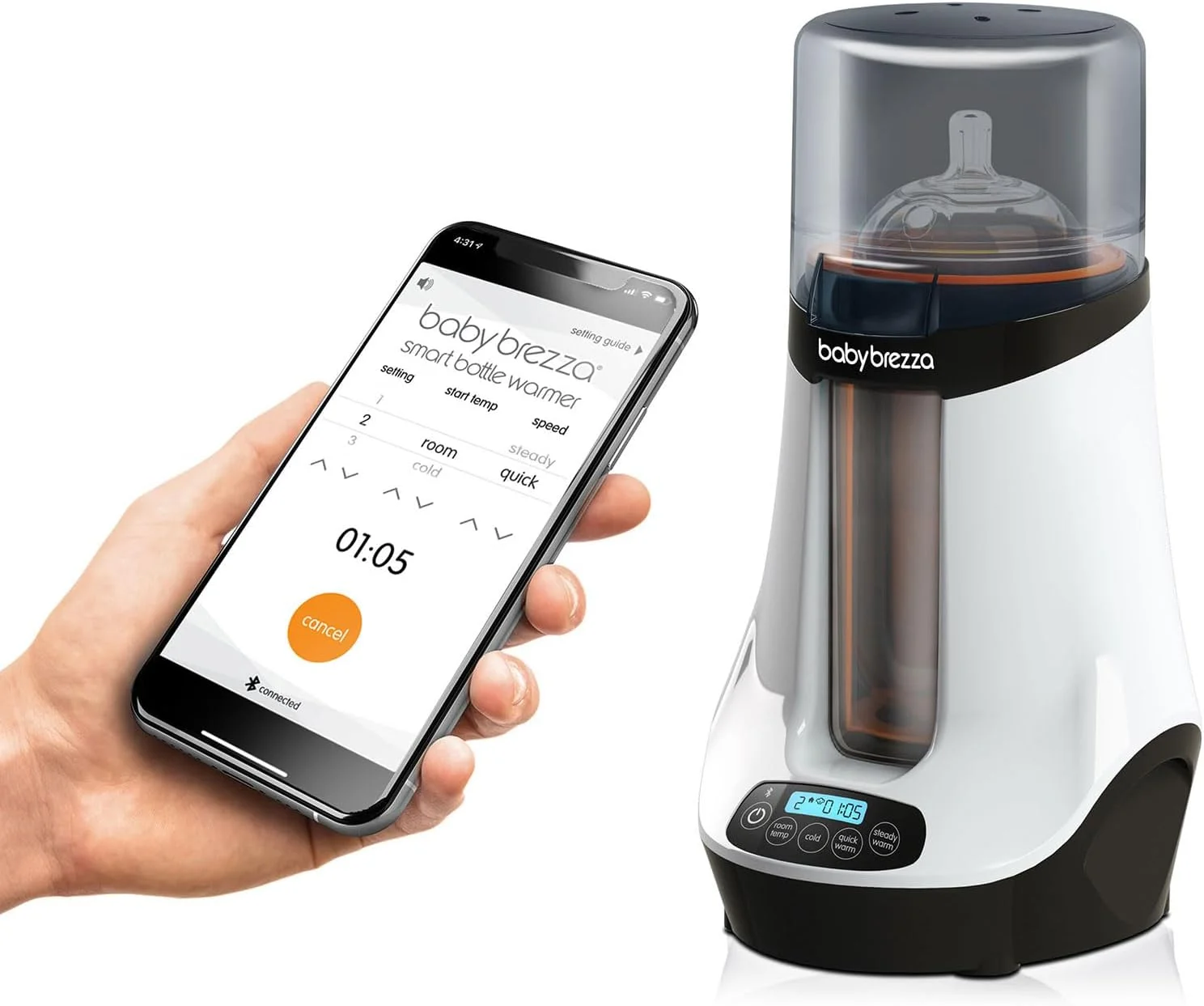 گرم کن هوشمند شیشه شیر کودک Baby Brezza، گرم کن شیر مادر + یخ زدا - تنها برندی با دماهای مختلف برای شیر مادر + شیر خشک - مناسب برای انواع شیشه ها + کیسه های شیر - کنترل بلوتوثی گرم کن هوشمند شیشه شیر کودک Baby Brezza، گرم کن شیر مادر + یخ زدا - تنها برندی با دماهای مختلف برای شیر مادر + شیر خشک - مناسب برای انواع شیشه ها + کیسه های شیر - کنترل بلوتوثی