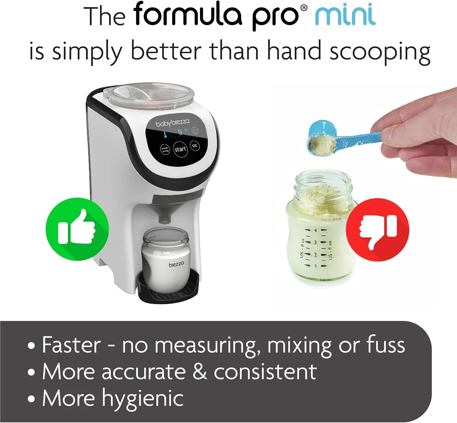 دستگاه مخلوط کن شیر خشک کودک Baby Brezza Formula Pro Mini، مناسب فضاهای کوچک و قابل حمل برای مسافرت - دستگاه های ساخت شیشه شیر، شیشه شیر عالی را برای نوزاد شما در حال حرکت می سازند، سفید دستگاه مخلوط کن شیر خشک کودک Baby Brezza Formula Pro Mini، مناسب فضاهای کوچک و قابل حمل برای مسافرت - دستگاه های ساخت شیشه شیر، شیشه شیر عالی را برای نوزاد شما در حال حرکت می سازند، سفید
