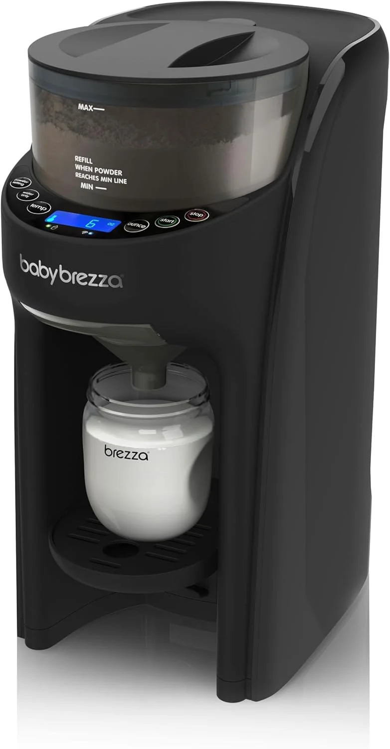 دستگاه فرمول ساز پیشرفته Baby Brezza Formula Pro - مخلوط کردن خودکار و فوری شیشه شیر گرم - تهیه آسان شیشه شیر با ترکیب پودر خودکار، مشکی