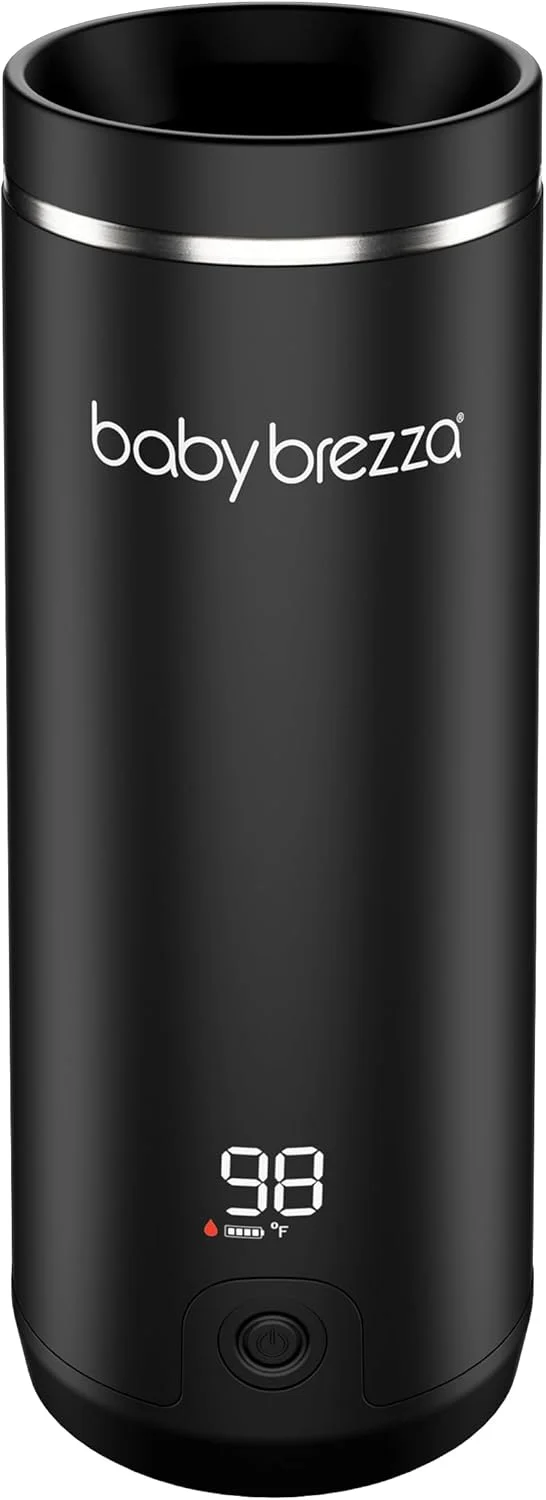 گرم کننده شیشه شیر کودک قابل حمل Baby Brezza Superfast - 67% سریعتر - گرم کننده شیر مادر و شیر خشک مسافرتی - گرمایش ایمن و یکنواخت - تا 9 اونس - بدون آداپتور، مشکی