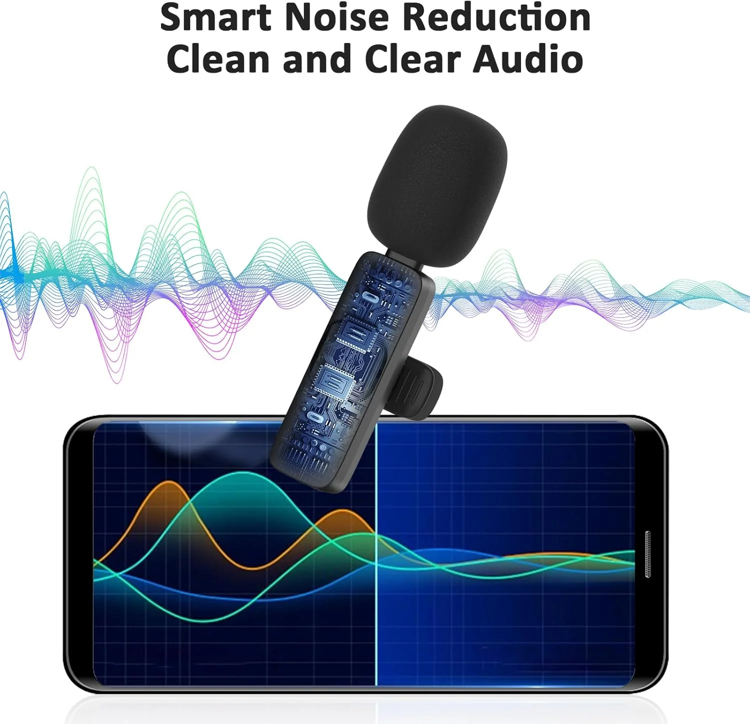 میکروفون یقه ای بی سیم حرفه ای MAYBESTA برای کامپیوتر اندروید - میکروفون ضبط کندانسور همه جهته بی سیم با رابط USB C برای مصاحبه، پادکست ویدیویی، ولاگ، یوتیوب، مشکی