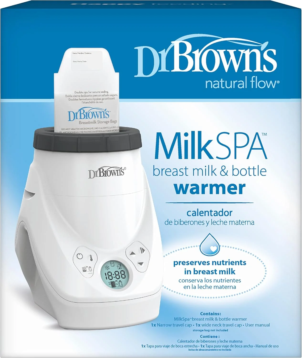 گرم کن شیر مادر و شیشه شیر دکتر براون مدل Natural Flow Milk Spa با گرمایش یکنواخت و ثابت گرم کن شیر مادر و شیشه شیر دکتر براون مدل Natural Flow Milk Spa با گرمایش یکنواخت و ثابت