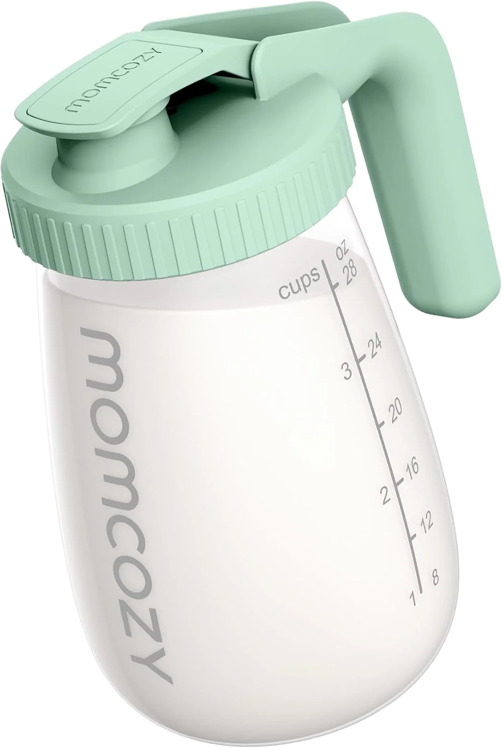 پارچ شیر مادر Momcozy، مقاوم در برابر تغییرات دمایی ناگهانی گرما و سرما، ظرف شیشه ای بدون نشتی برای نگهداری شیر مادر در یخچال با دهانه گشاد، تهیه کننده سریع شیر خشک نوزاد، لوازم ضروری شیردهی، سبز
