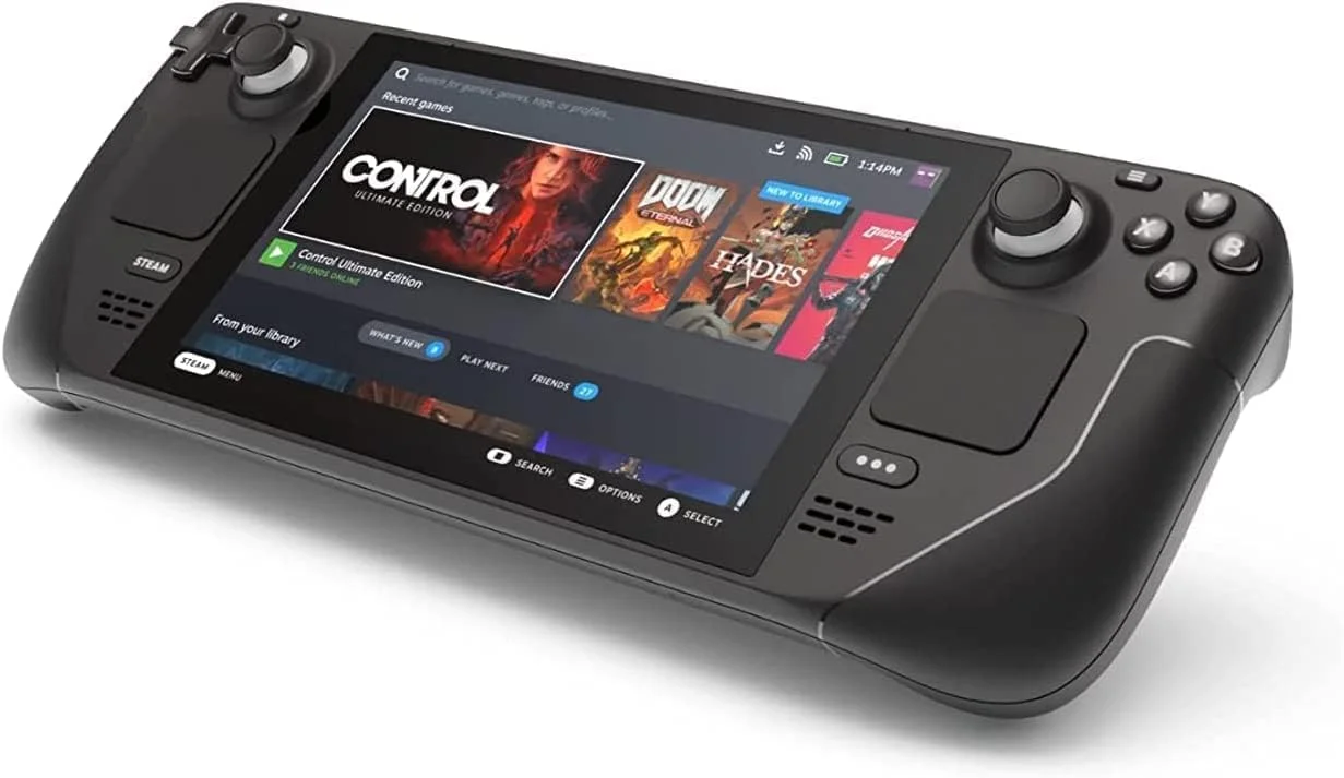 کنسول بازی دستی Valve Steam Deck با ظرفیت 1 ترابایت، صفحه نمایش LCD با رزولوشن 1280x800 به همراه کیف حمل و مجموعه لوازم جانبی 4 در 1 کنسول بازی دستی Valve Steam Deck با ظرفیت 1 ترابایت، صفحه نمایش LCD با رزولوشن 1280x800 به همراه کیف حمل و مجموعه لوازم جانبی 4 در 1