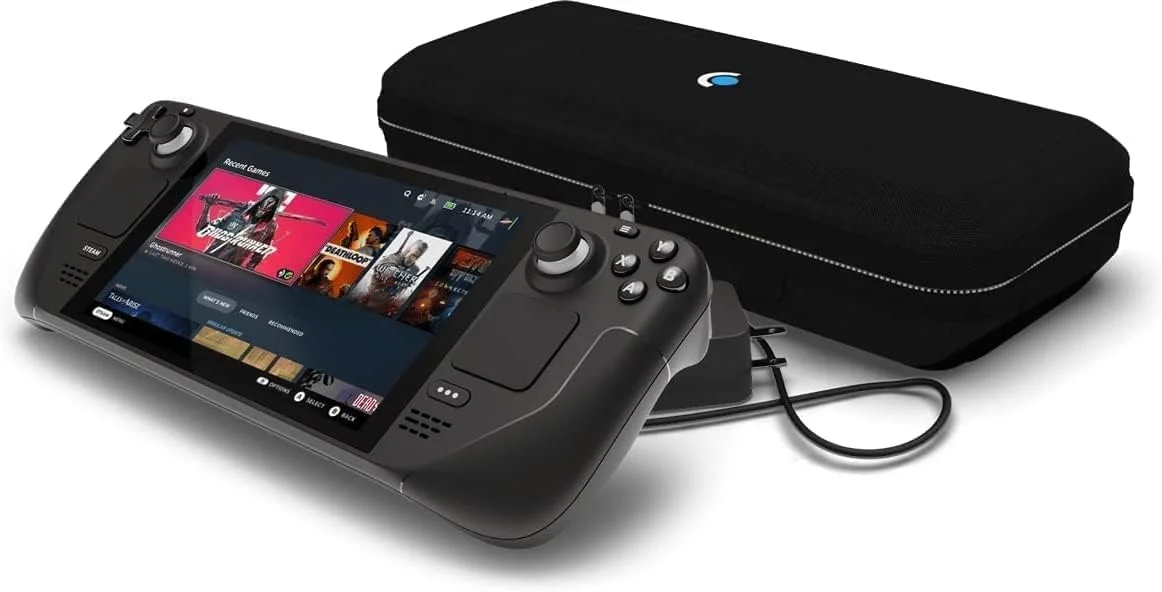 کنسول بازی دستی Valve Steam Deck با ظرفیت 1 ترابایت، صفحه نمایش LCD با رزولوشن 1280x800 به همراه کیف حمل و مجموعه لوازم جانبی 4 در 1 کنسول بازی دستی Valve Steam Deck با ظرفیت 1 ترابایت، صفحه نمایش LCD با رزولوشن 1280x800 به همراه کیف حمل و مجموعه لوازم جانبی 4 در 1