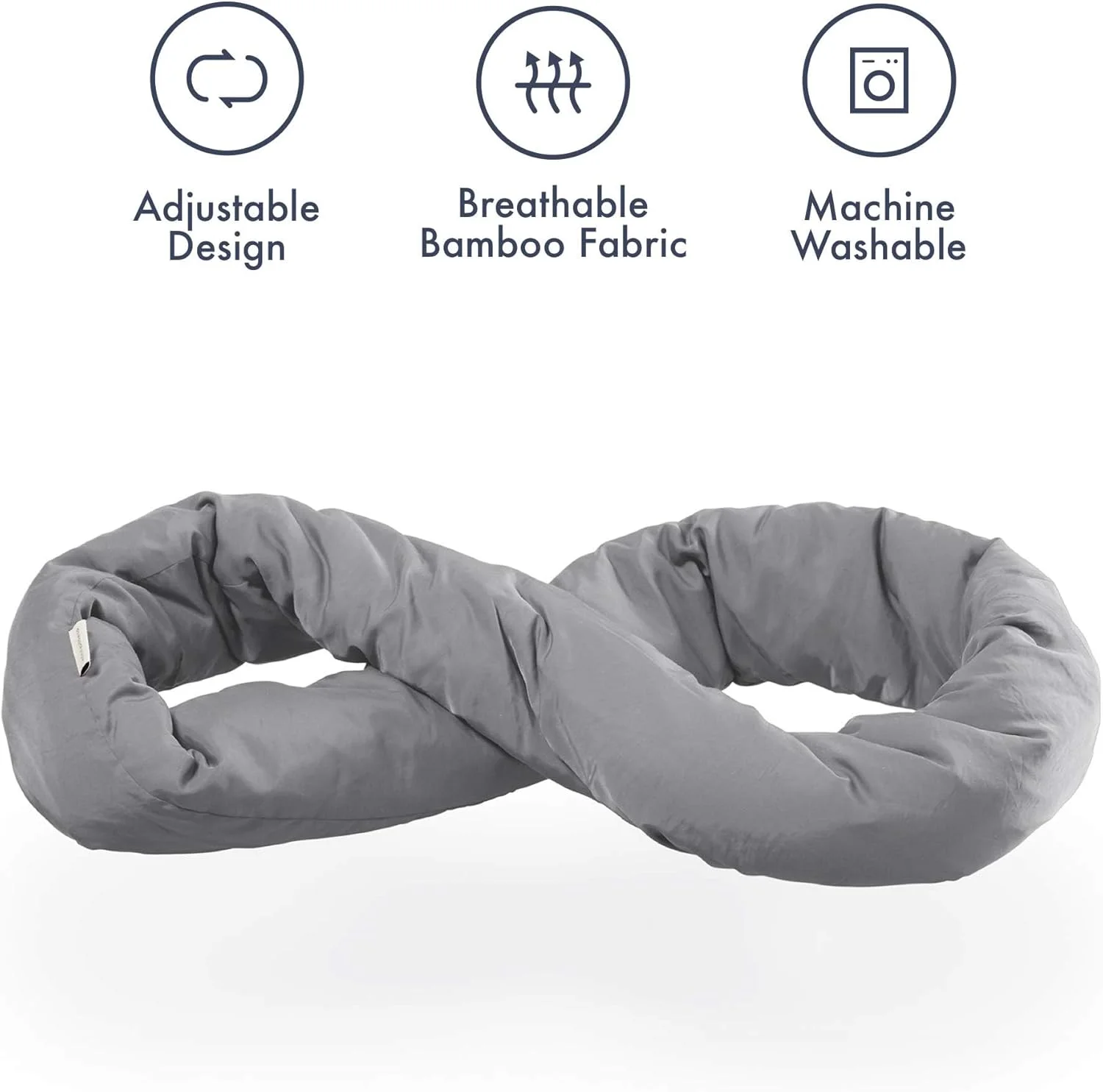 بالش گردنی نرم KASTWAVE nfinity Pillow - مناسب خواب و استراحت در خانه، مسافرت، هواپیما و قطار (خاکستری)