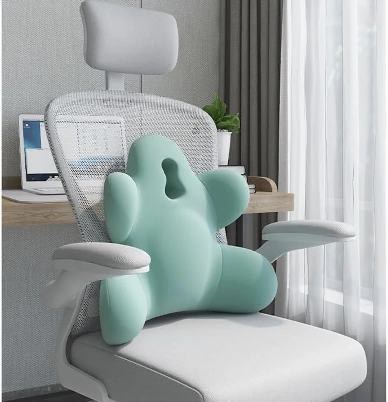 بالشتک طبی پشتی KASTWAVE برای صندلی اداری، افزایش راحتی کمر، بهبود درد کمر و وضعیت نشستن، بالشتک پشتی مموری فوم برای نشستن طولانی مدت (سبز)