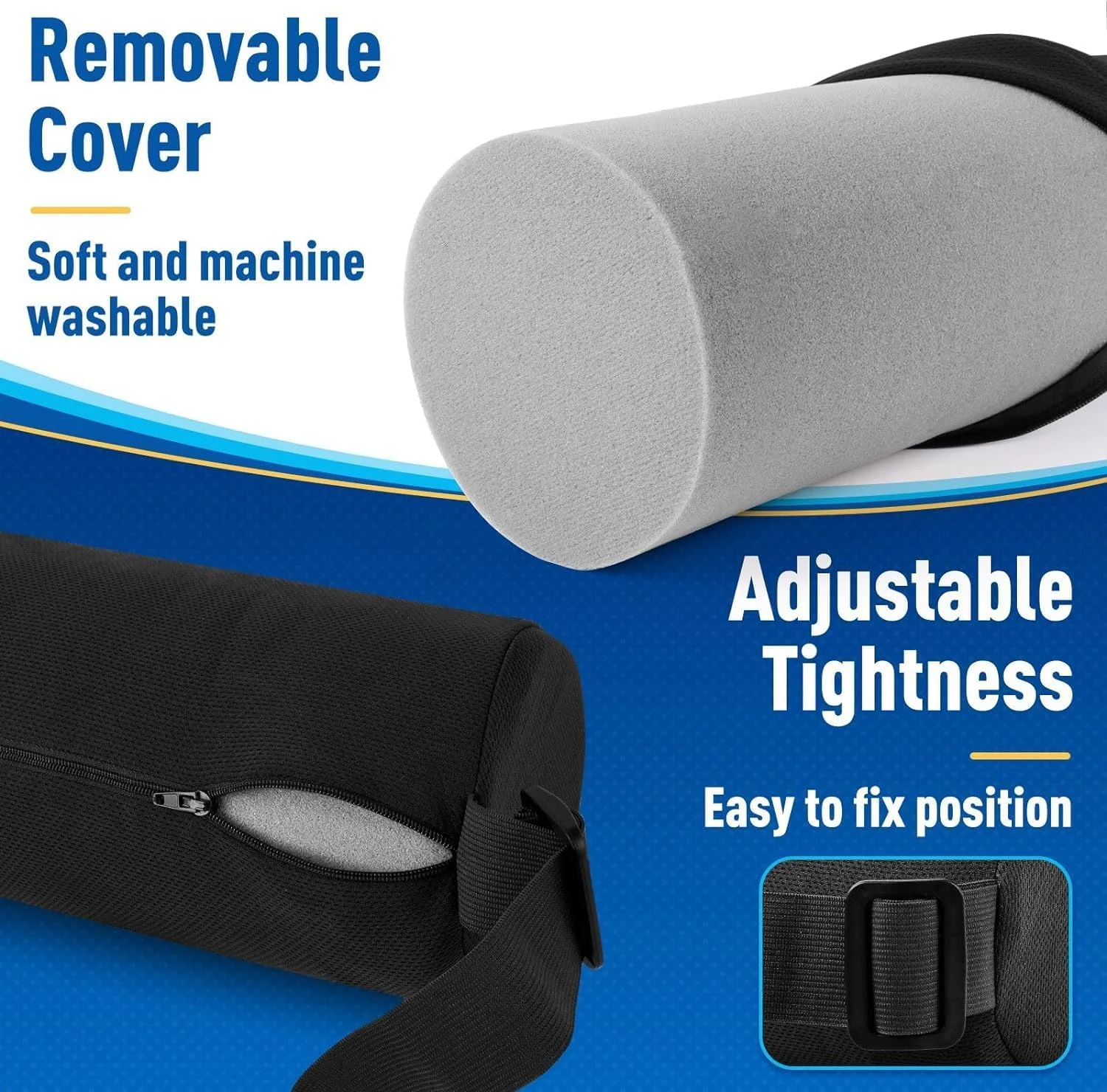 بالشتک پشتی کمری KASTWAVE برای صندلی اداری، ماشین، صندلی گیمینگ، بالشتک مموری فوم با روکش قابل شستشو برای تسکین درد کمر و بهبود وضعیت بدنی، مشکی بالشتک پشتی کمری KASTWAVE برای صندلی اداری، ماشین، صندلی گیمینگ، بالشتک مموری فوم با روکش قابل شستشو برای تسکین درد کمر و بهبود وضعیت بدنی، مشکی