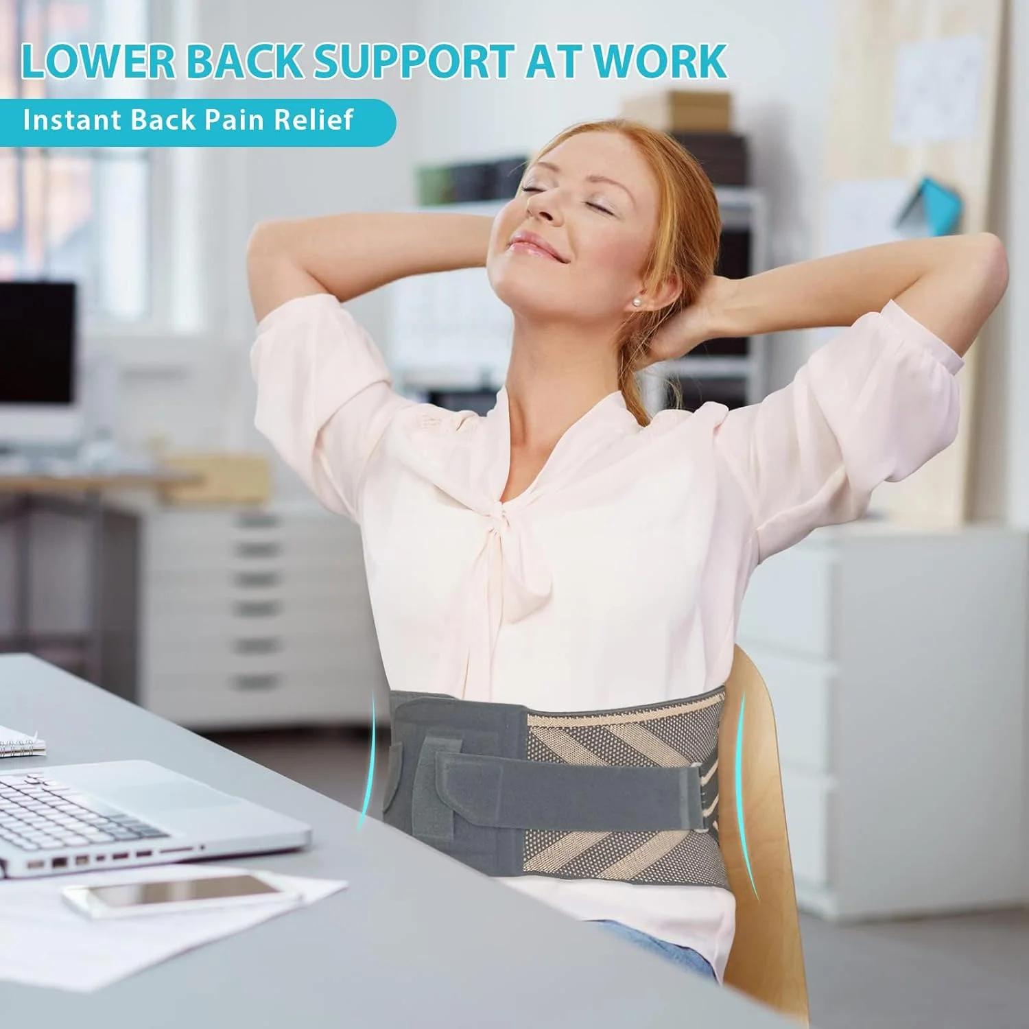 کمربند طبی پشتی KASTWAVE، کمربند پشتی برای درد کمر مردان و زنان، کمربند طبی ارگونومیک برای تسکین فتق دیسک، سیاتیک، پشتیبانی کمری با قوس 26 درجه برای وضعیت بدنی، کار (L) کمربند طبی پشتی KASTWAVE، کمربند پشتی برای درد کمر مردان و زنان، کمربند طبی ارگونومیک برای تسکین فتق دیسک، سیاتیک، پشتیبانی کمری با قوس 26 درجه برای وضعیت بدنی، کار (L)