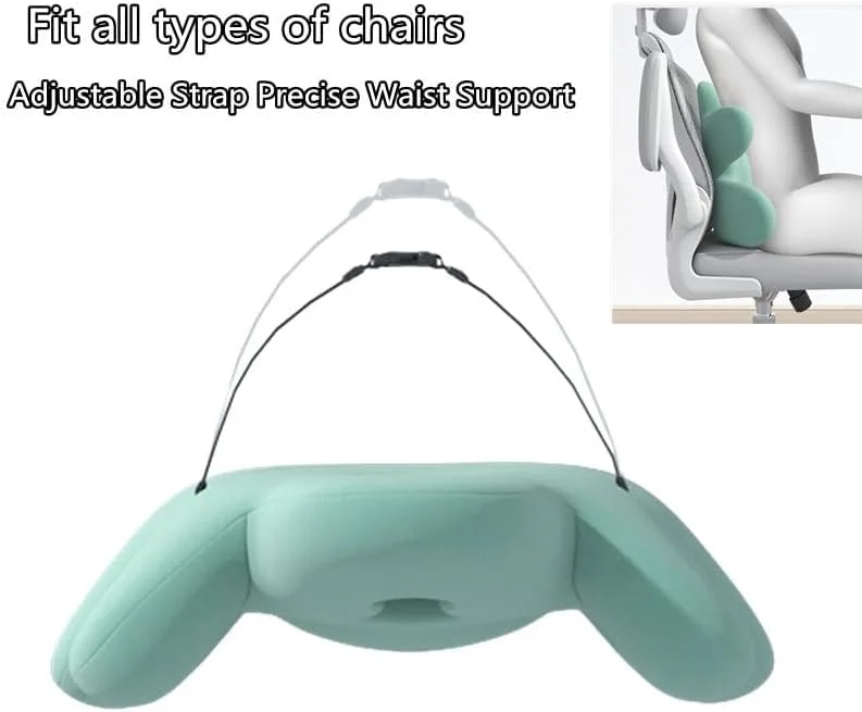 بالشتک طبی پشتی KASTWAVE برای صندلی اداری، افزایش راحتی کمر، بهبود درد کمر و وضعیت نشستن، بالشتک پشتی مموری فوم برای نشستن طولانی مدت (سبز)