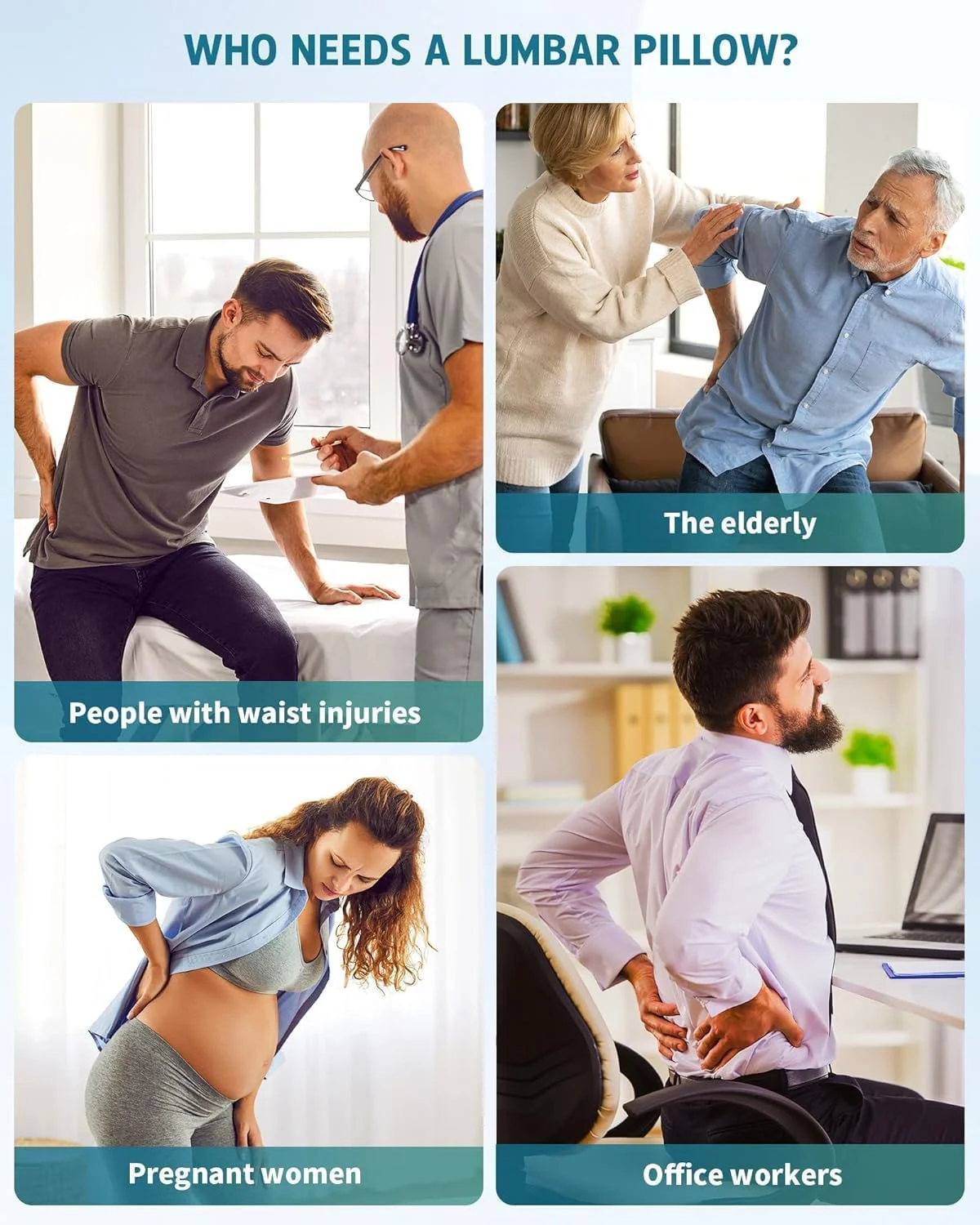 بالش کمری بادی KASTWAVE برای مسافرت هوایی، بالش پشتیبانی کمری برای خودرو، پشتیبانی از صندلی اداری برای کاهش درد کمر (مشکی)