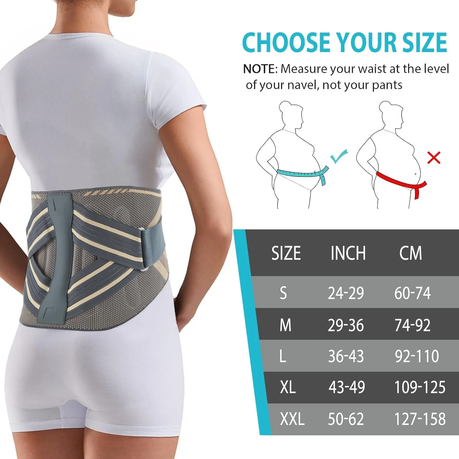 کمربند طبی پشتی KASTWAVE، کمربند پشتی برای درد کمر مردان و زنان، کمربند طبی ارگونومیک برای تسکین فتق دیسک، سیاتیک، پشتیبانی کمری با قوس 26 درجه برای وضعیت بدنی، کار (L) کمربند طبی پشتی KASTWAVE، کمربند پشتی برای درد کمر مردان و زنان، کمربند طبی ارگونومیک برای تسکین فتق دیسک، سیاتیک، پشتیبانی کمری با قوس 26 درجه برای وضعیت بدنی، کار (L)