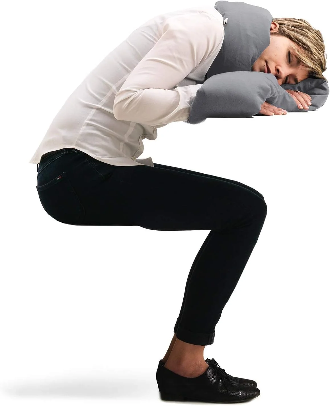 بالش گردنی نرم KASTWAVE nfinity Pillow - مناسب خواب و استراحت در خانه، مسافرت، هواپیما و قطار (خاکستری)