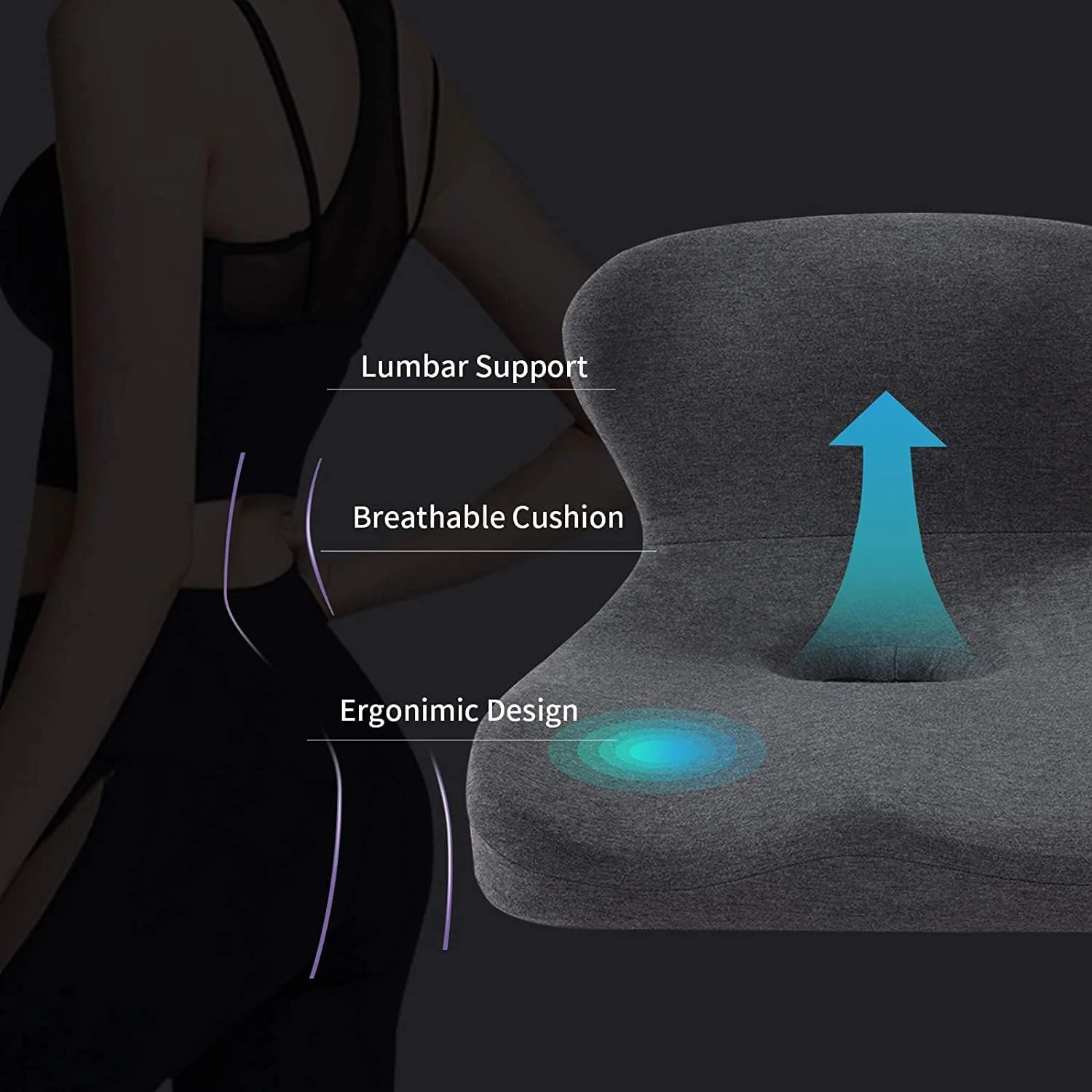 بالشتک صندلی فوم حافظه دار KASTWAVE، بالشتک صندلی فوم حافظه دار 100% برای صندلی اداری، بالشتک صندلی 2 در 1 با پشتیبانی کمری برای بالشتک خودرو با روکش قابل جابجایی برای تسکین درد دنبالچه (خاکستری 3) بالشتک صندلی فوم حافظه دار KASTWAVE، بالشتک صندلی فوم حافظه دار 100% برای صندلی اداری، بالشتک صندلی 2 در 1 با پشتیبانی کمری برای بالشتک خودرو با روکش قابل جابجایی برای تسکین درد دنبالچه (خاکستری 3)