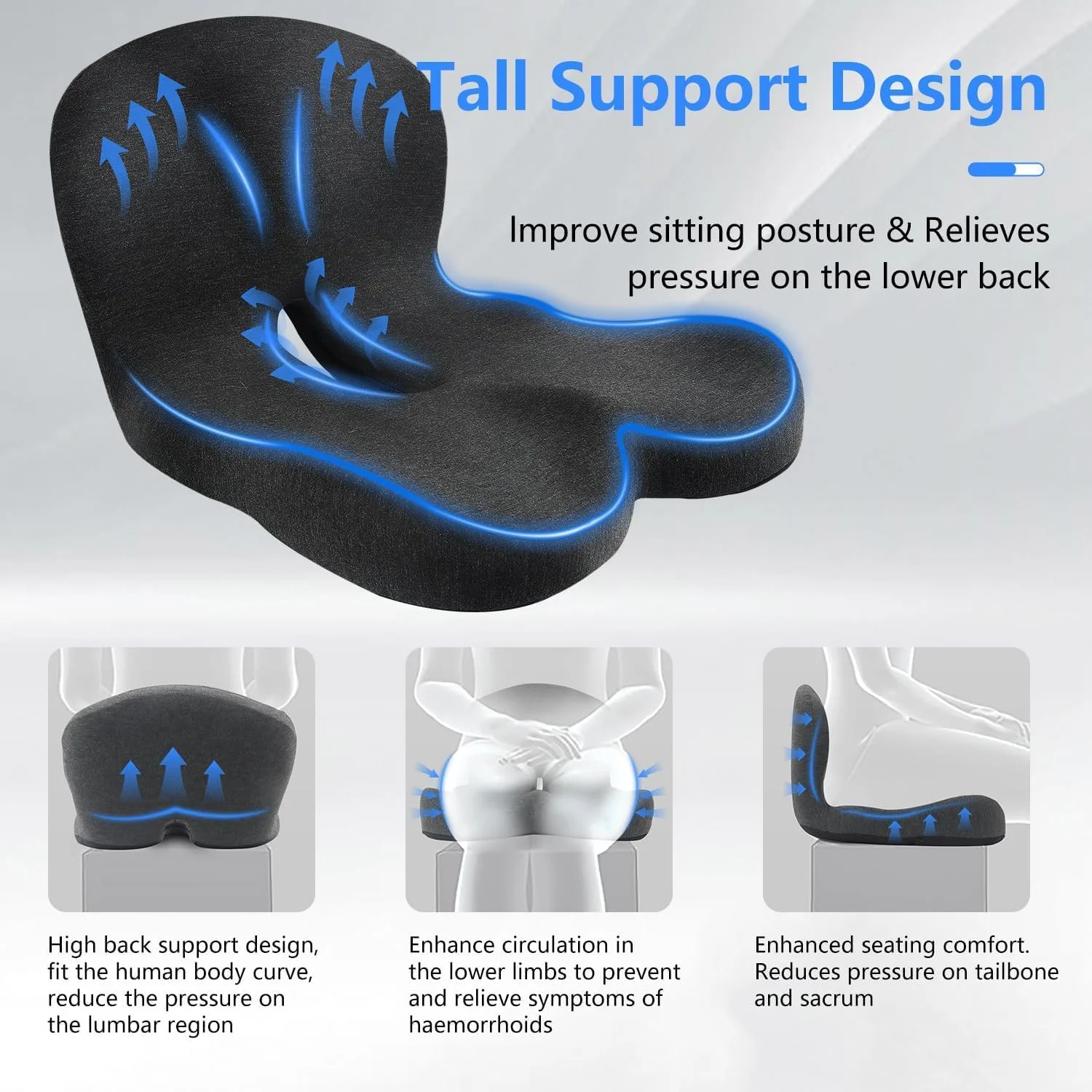 بالشتک دنبالچه بزرگ مموری فوم KASTWAVE، پد دنبالچه برای درد دنبالچه، سیاتیک، هموروئید، بالشتک حلقه ای صندلی اداری مناسب برای صندلی ماشین و صندلی گیمینگ بالشتک دنبالچه بزرگ مموری فوم KASTWAVE، پد دنبالچه برای درد دنبالچه، سیاتیک، هموروئید، بالشتک حلقه ای صندلی اداری مناسب برای صندلی ماشین و صندلی گیمینگ
