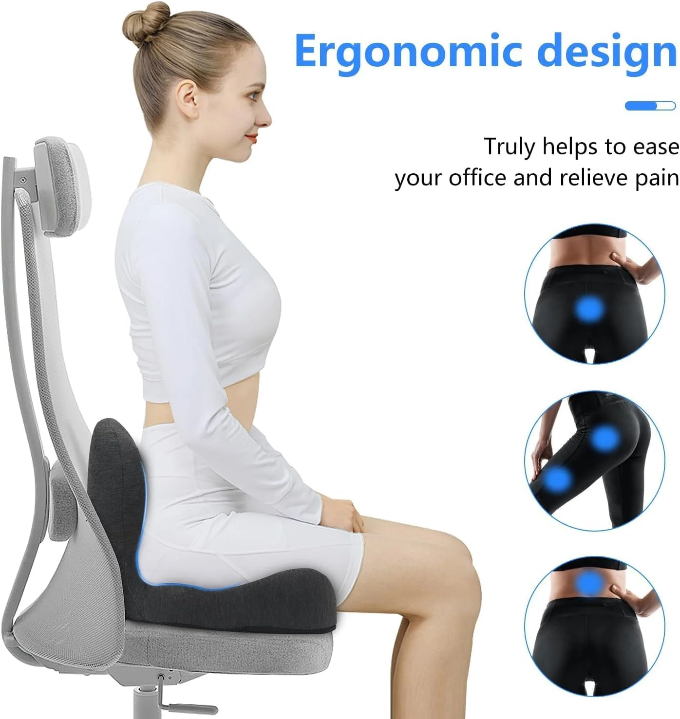 بالشتک دنبالچه بزرگ مموری فوم KASTWAVE، پد دنبالچه برای درد دنبالچه، سیاتیک، هموروئید، بالشتک حلقه ای صندلی اداری مناسب برای صندلی ماشین و صندلی گیمینگ بالشتک دنبالچه بزرگ مموری فوم KASTWAVE، پد دنبالچه برای درد دنبالچه، سیاتیک، هموروئید، بالشتک حلقه ای صندلی اداری مناسب برای صندلی ماشین و صندلی گیمینگ