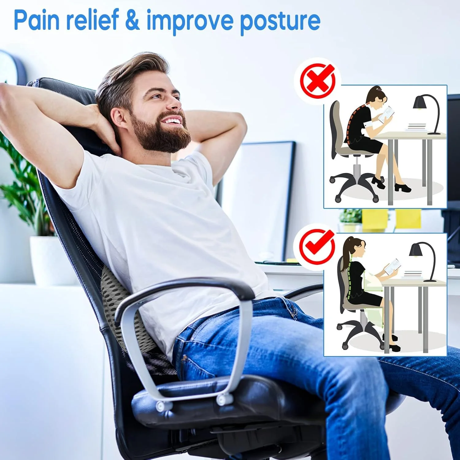 بالش پشتیبانی KASTWAVE برای خواب، بالش پشتی مموری فوم Neo برای تسکین درد کمر، بالش پشتی کمر برای مادر، بالش برای صندلی اداری، ماشین، تخت (خاکستری) بالش پشتیبانی KASTWAVE برای خواب، بالش پشتی مموری فوم Neo برای تسکین درد کمر، بالش پشتی کمر برای مادر، بالش برای صندلی اداری، ماشین، تخت (خاکستری)