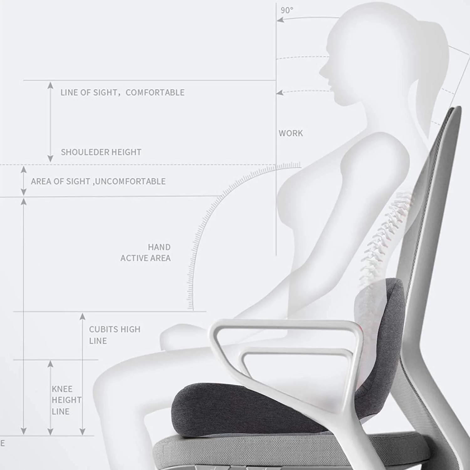 بالشتک صندلی فوم حافظه دار KASTWAVE، بالشتک صندلی فوم حافظه دار 100% برای صندلی اداری، بالشتک صندلی 2 در 1 با پشتیبانی کمری برای بالشتک خودرو با روکش قابل جابجایی برای تسکین درد دنبالچه (خاکستری 3) بالشتک صندلی فوم حافظه دار KASTWAVE، بالشتک صندلی فوم حافظه دار 100% برای صندلی اداری، بالشتک صندلی 2 در 1 با پشتیبانی کمری برای بالشتک خودرو با روکش قابل جابجایی برای تسکین درد دنبالچه (خاکستری 3)