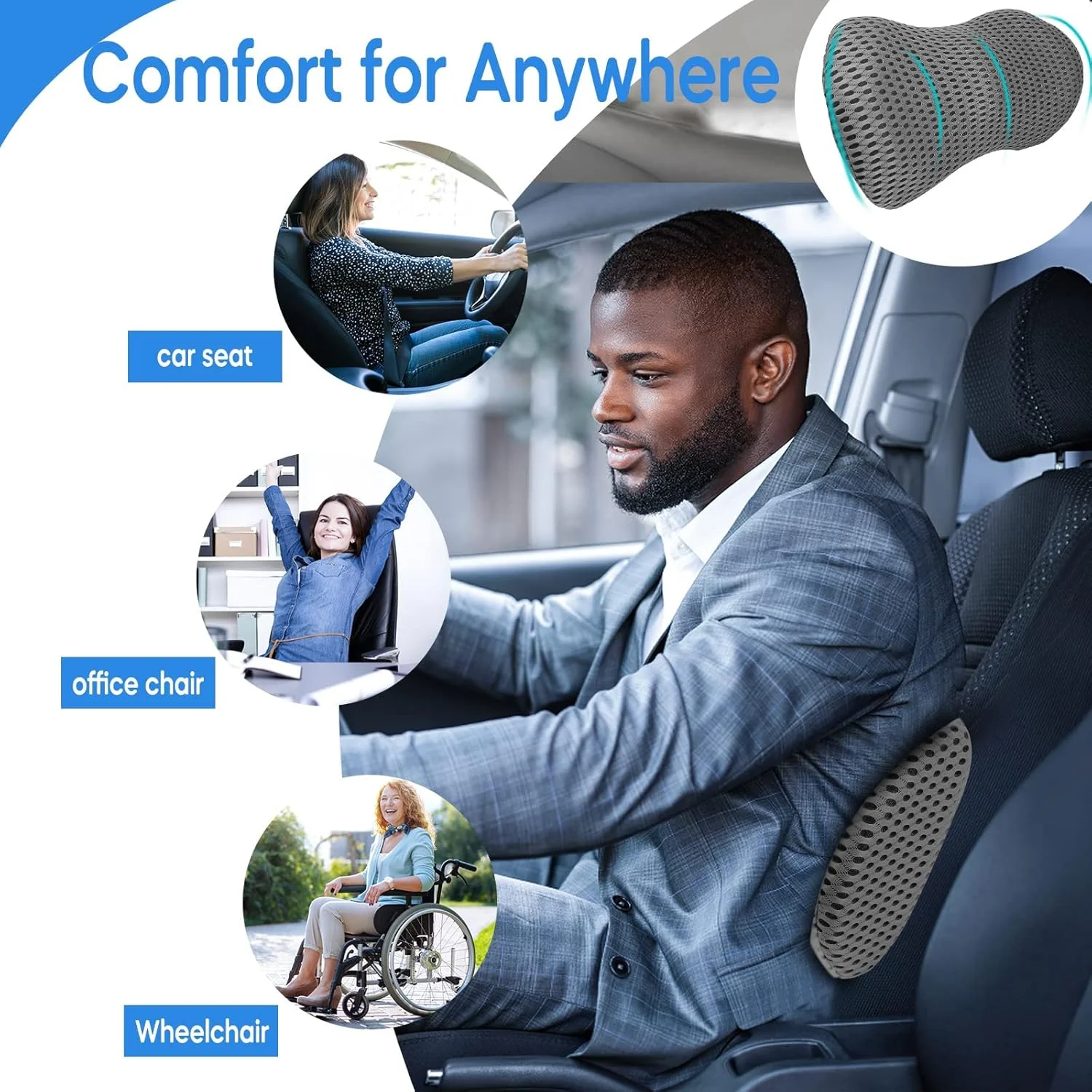 بالش پشتیبانی KASTWAVE برای خواب، بالش پشتی مموری فوم Neo برای تسکین درد کمر، بالش پشتی کمر برای مادر، بالش برای صندلی اداری، ماشین، تخت (خاکستری) بالش پشتیبانی KASTWAVE برای خواب، بالش پشتی مموری فوم Neo برای تسکین درد کمر، بالش پشتی کمر برای مادر، بالش برای صندلی اداری، ماشین، تخت (خاکستری)