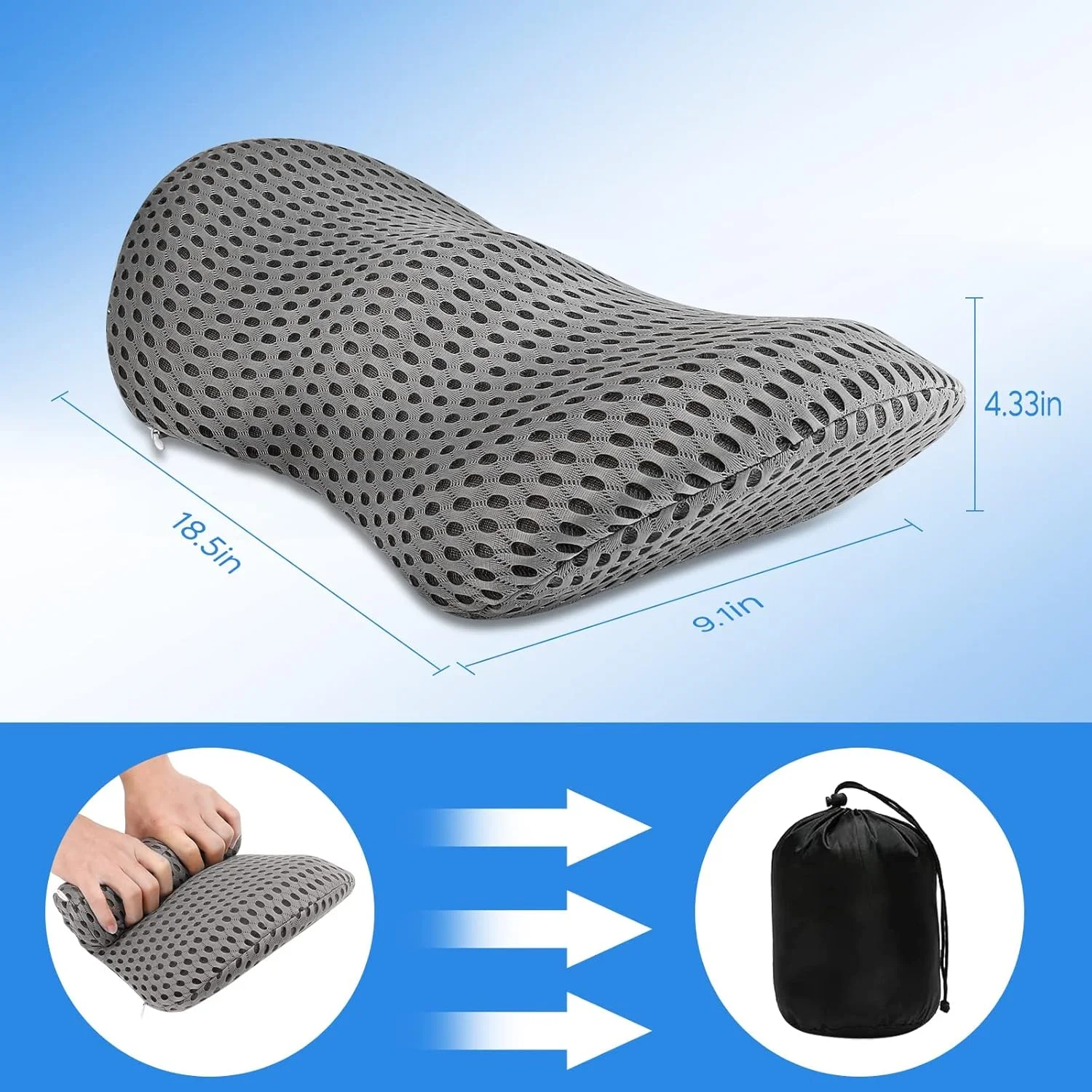 بالش پشتیبانی KASTWAVE برای خواب، بالش پشتی مموری فوم Neo برای تسکین درد کمر، بالش پشتی کمر برای مادر، بالش برای صندلی اداری، ماشین، تخت (خاکستری) بالش پشتیبانی KASTWAVE برای خواب، بالش پشتی مموری فوم Neo برای تسکین درد کمر، بالش پشتی کمر برای مادر، بالش برای صندلی اداری، ماشین، تخت (خاکستری)