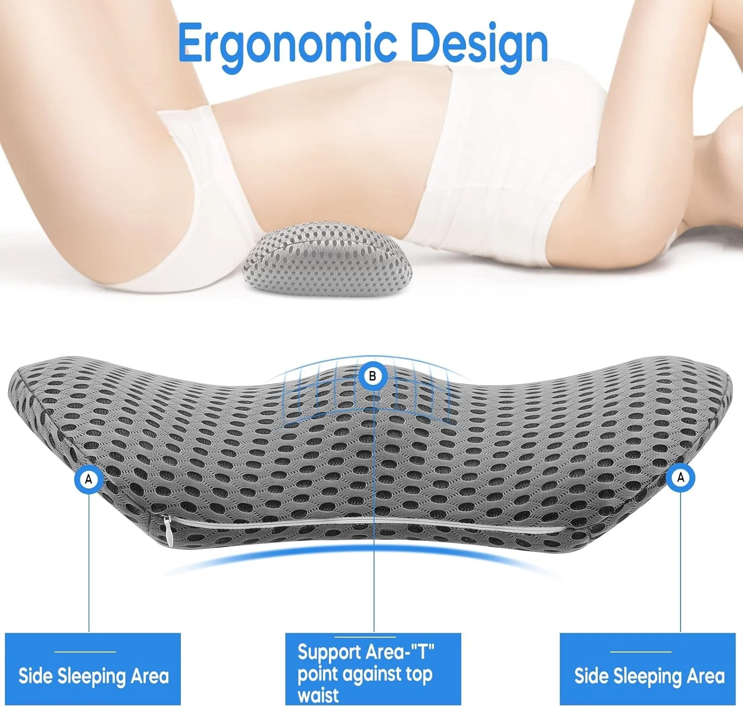 بالش پشتیبانی KASTWAVE برای خواب، بالش پشتی مموری فوم Neo برای تسکین درد کمر، بالش پشتی کمر برای مادر، بالش برای صندلی اداری، ماشین، تخت (خاکستری) بالش پشتیبانی KASTWAVE برای خواب، بالش پشتی مموری فوم Neo برای تسکین درد کمر، بالش پشتی کمر برای مادر، بالش برای صندلی اداری، ماشین، تخت (خاکستری)