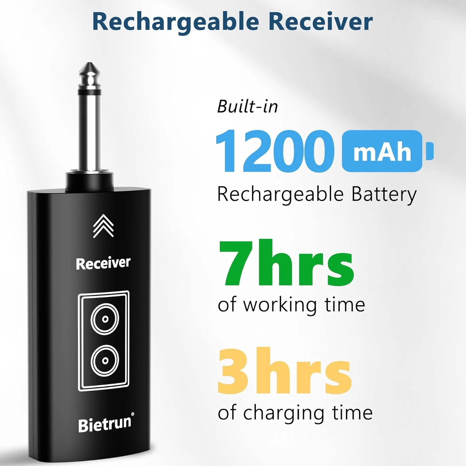 گیرنده/آداپتور بیترون فقط برای میکروفون بی سیم WXM09، WXM09A، WXM19، WXM19A، WXM21 (1/4 اینچ) با بلوتوث