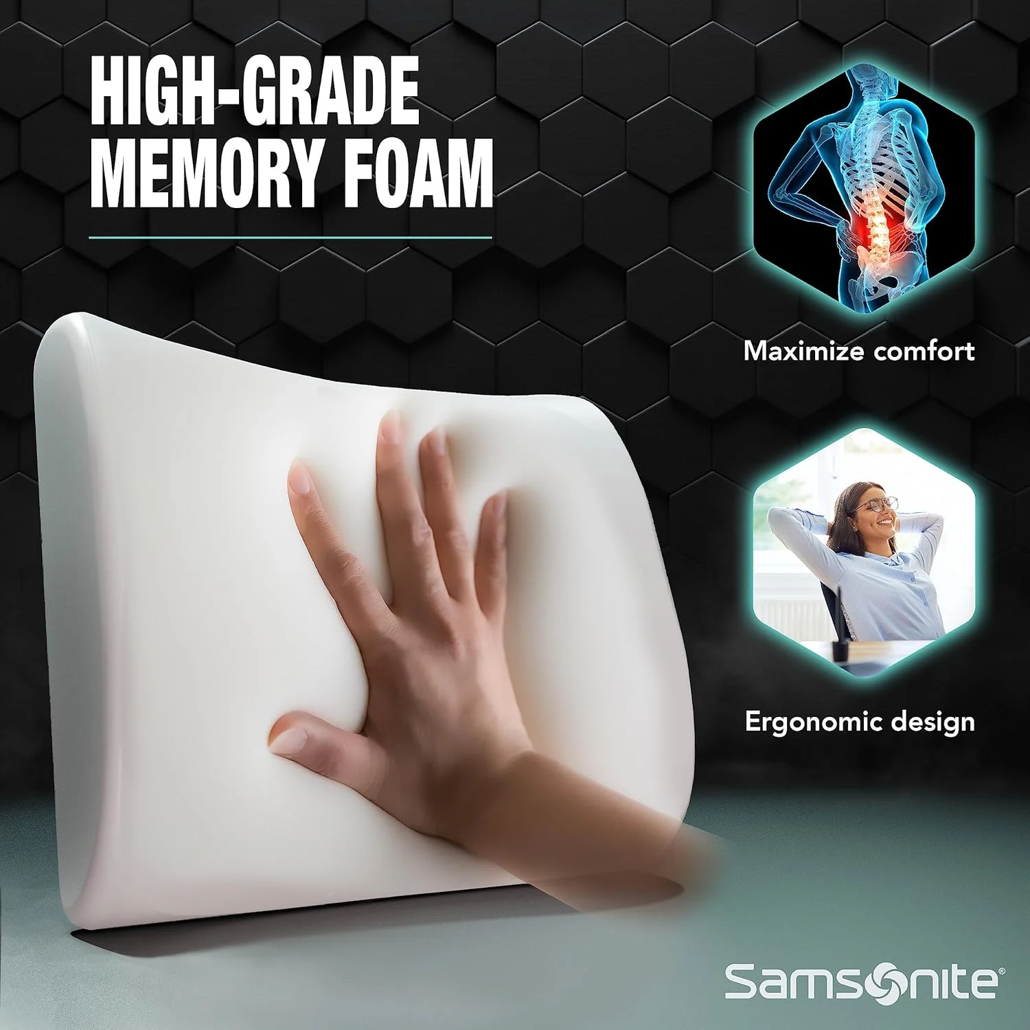 بالش طبی پشتی کمر سامسونیت مدل SA5243 - ارگونومیک - افزایش راحتی کمر - 100% فوم حافظه دار خالص - قابل استفاده در خودرو یا صندلی اداری - مناسب برای اکثر صندلی ها - توری تنفسی - روکش قابل شستشو بالش طبی پشتی کمر سامسونیت مدل SA5243 - ارگونومیک - افزایش راحتی کمر - 100% فوم حافظه دار خالص - قابل استفاده در خودرو یا صندلی اداری - مناسب برای اکثر صندلی ها - توری تنفسی - روکش قابل شستشو