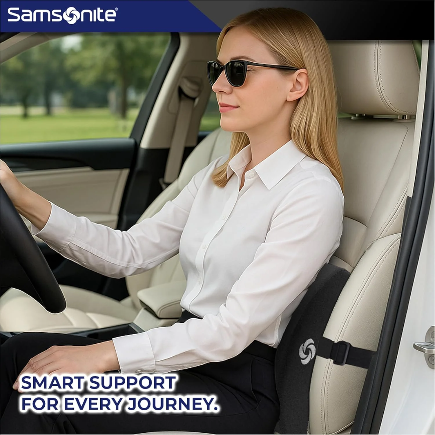 بالش طبی ارگونومیک کمری سامسونیت برای صندلی اداری و صندلی خودرو - بالش پشتی کمری فوم حافظه دار، پشتیبانی صندلی کوسن ممتاز برای تسکین درد کمر و استفاده چند منظوره (مشکی) بالش طبی ارگونومیک کمری سامسونیت برای صندلی اداری و صندلی خودرو - بالش پشتی کمری فوم حافظه دار، پشتیبانی صندلی کوسن ممتاز برای تسکین درد کمر و استفاده چند منظوره (مشکی)