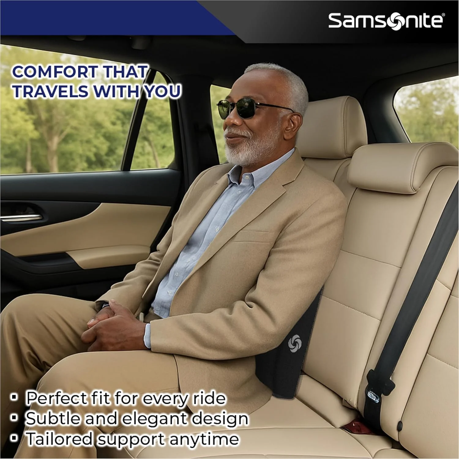 بالش طبی ارگونومیک کمری سامسونیت برای صندلی اداری و صندلی خودرو - بالش پشتی کمری فوم حافظه دار، پشتیبانی صندلی کوسن ممتاز برای تسکین درد کمر و استفاده چند منظوره (مشکی) بالش طبی ارگونومیک کمری سامسونیت برای صندلی اداری و صندلی خودرو - بالش پشتی کمری فوم حافظه دار، پشتیبانی صندلی کوسن ممتاز برای تسکین درد کمر و استفاده چند منظوره (مشکی)