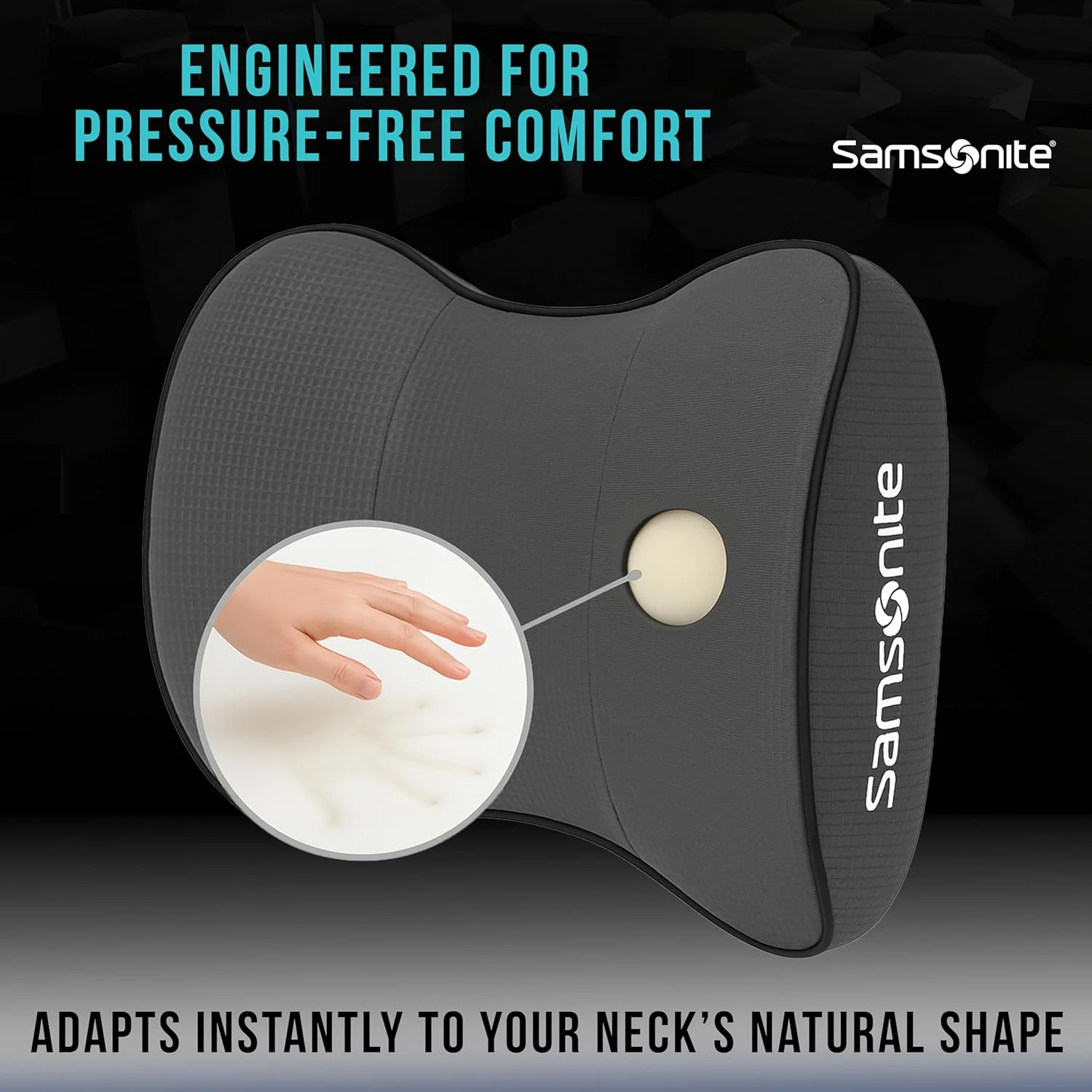 بالش گردنی خودرو سامسونیت - بالشتک تکیه گاه سر فوم نرم ژله ای حافظه دار برای رانندگی، طراحی ارگونومیک با بند قابل تنظیم، روکش قابل تنفس و جداشدنی، تسکین دهنده درد گردن، مشکی. بالش گردنی خودرو سامسونیت - بالشتک تکیه گاه سر فوم نرم ژله ای حافظه دار برای رانندگی، طراحی ارگونومیک با بند قابل تنظیم، روکش قابل تنفس و جداشدنی، تسکین دهنده درد گردن، مشکی.