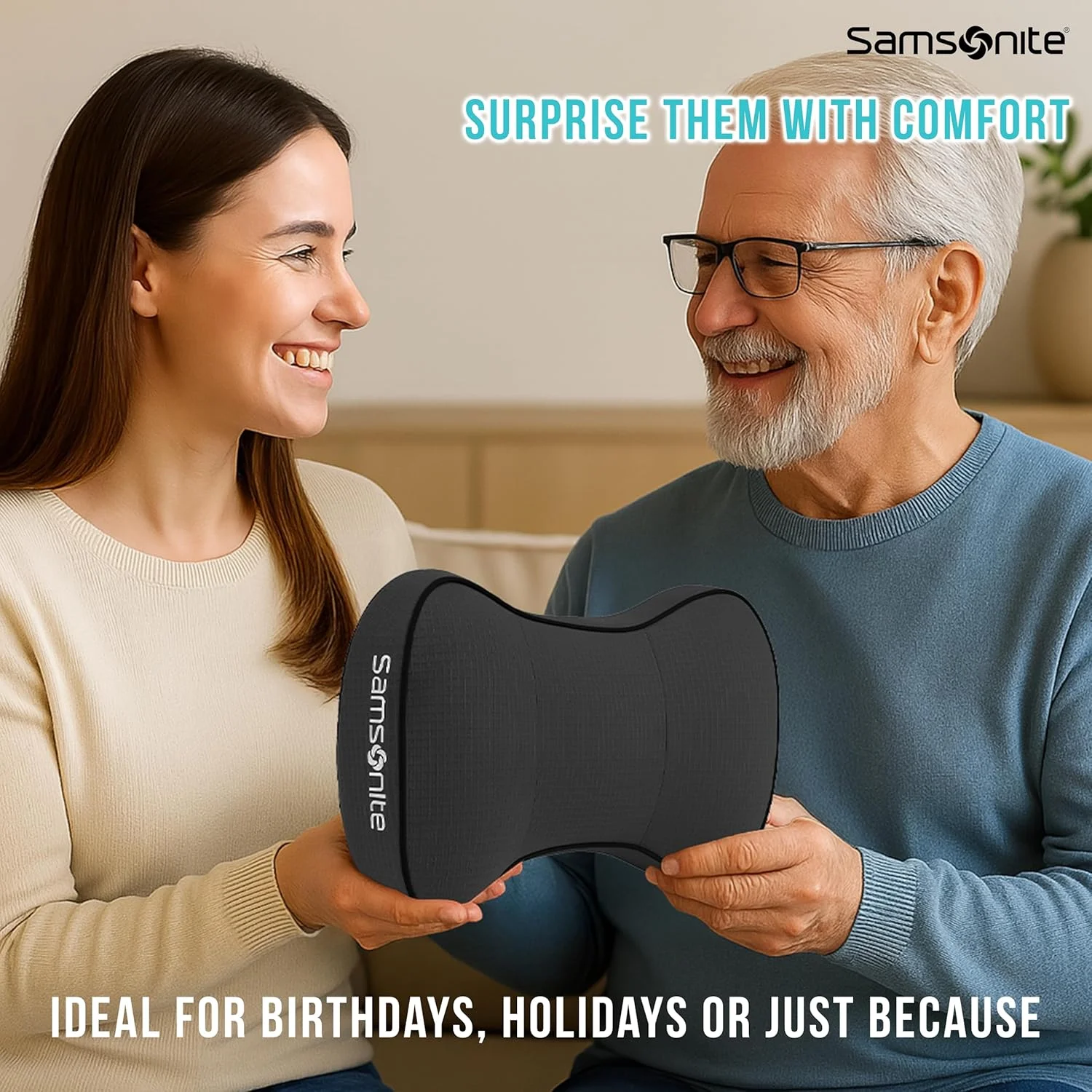 بالش گردنی خودرو سامسونیت - بالشتک تکیه گاه سر فوم نرم ژله ای حافظه دار برای رانندگی، طراحی ارگونومیک با بند قابل تنظیم، روکش قابل تنفس و جداشدنی، تسکین دهنده درد گردن، مشکی. بالش گردنی خودرو سامسونیت - بالشتک تکیه گاه سر فوم نرم ژله ای حافظه دار برای رانندگی، طراحی ارگونومیک با بند قابل تنظیم، روکش قابل تنفس و جداشدنی، تسکین دهنده درد گردن، مشکی.