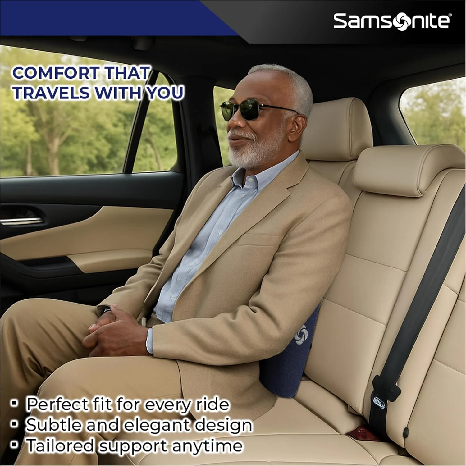 بالش طبی ارگونومیک پشتی کمری سامسونیت برای صندلی اداری و صندلی خودرو - بالش پشتی کمری فوم حافظه دار، پشتیبانی عالی از صندلی برای تسکین درد کمر و استفاده چند منظوره (آبی تیره) بالش طبی ارگونومیک پشتی کمری سامسونیت برای صندلی اداری و صندلی خودرو - بالش پشتی کمری فوم حافظه دار، پشتیبانی عالی از صندلی برای تسکین درد کمر و استفاده چند منظوره (آبی تیره)