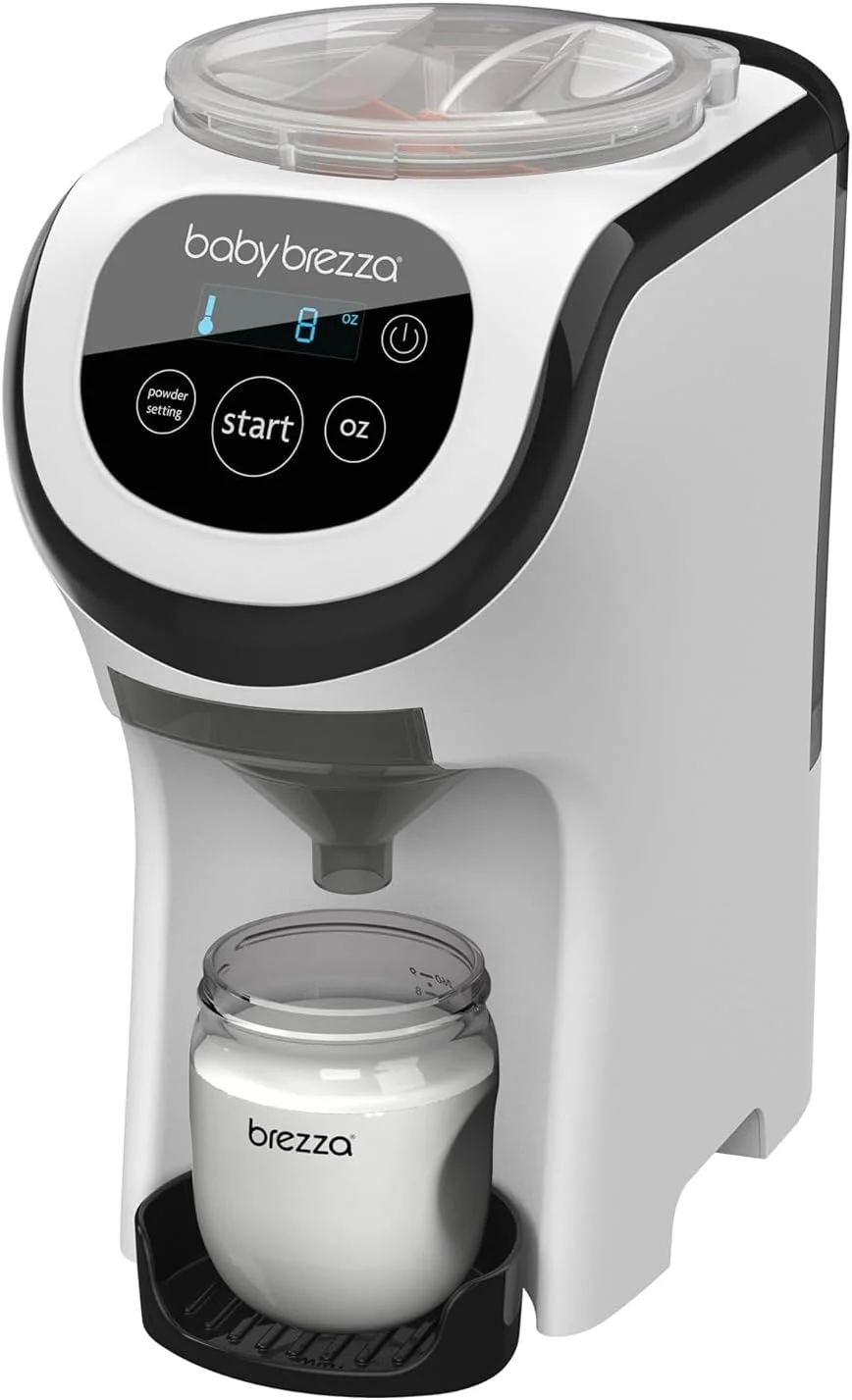 دستگاه مخلوط کن شیر خشک کودک Baby Brezza Formula Pro Mini مناسب فضاهای کوچک و قابل حمل برای مسافرت - دستگاه های بطری ساز، بطری عالی را برای نوزاد شما در حال حرکت می سازد، سفید