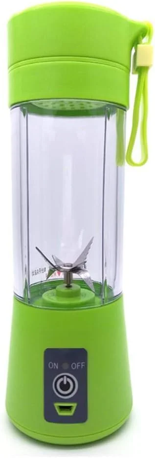 لیوان آبمیوه گیری USB شخصی، مخلوط کن آبمیوه گیری قابل حمل، مخلوط کن میوه خانگی - شش تیغه سه بعدی، دستگاه مخلوط کن میوه قابل شارژ برای مسافرت کودک 380 میلی لیتر (سبز)