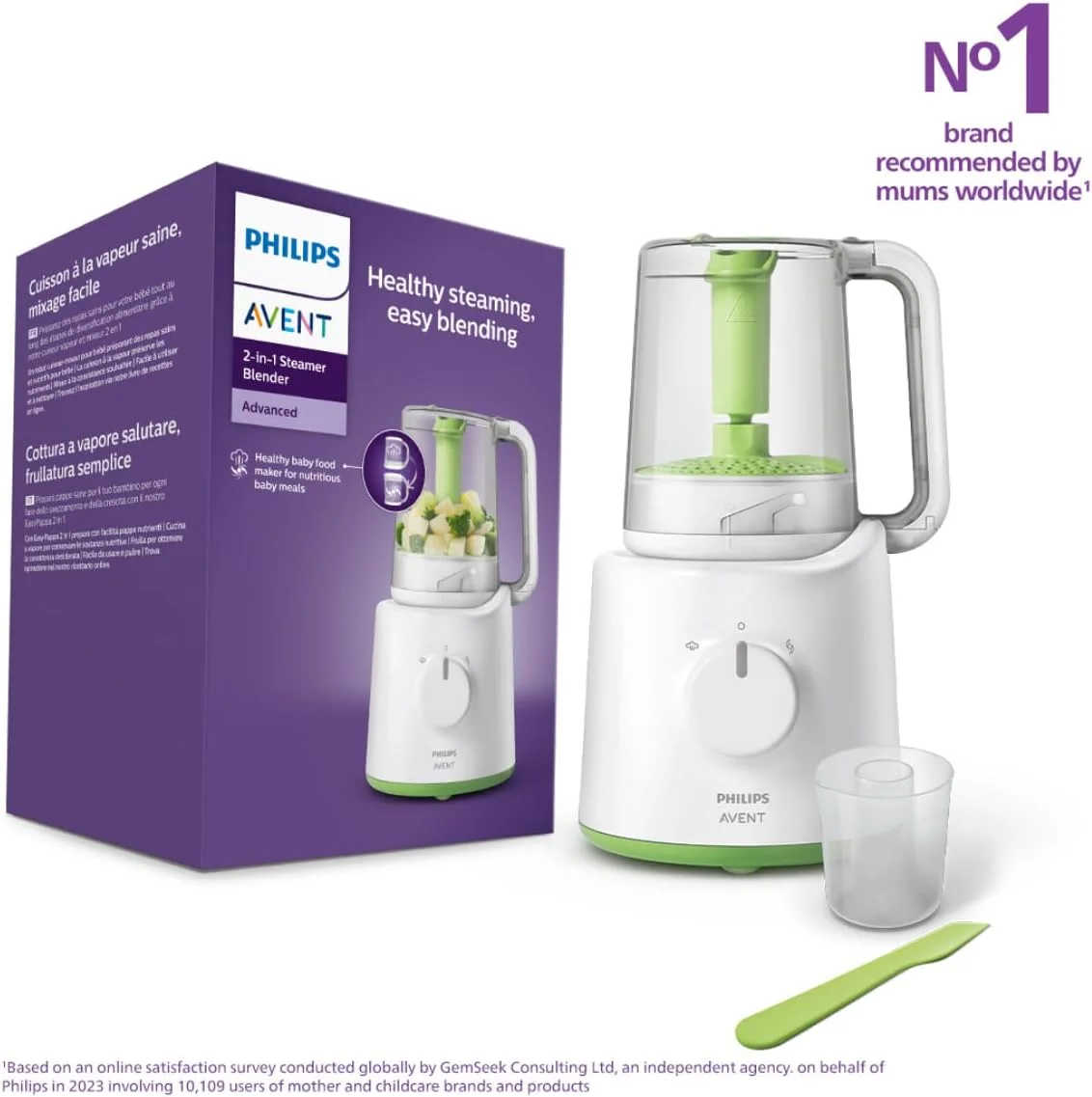 غذاساز و بخارپز Philips Avent 870/21، مدل Scf870/21، سفید غذاساز و بخارپز Philips Avent 870/21، مدل Scf870/21، سفید