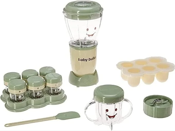 غذاساز کودک Baby Bullet، مخلوط کن غذا برای کودکان، سیستم میکسر. با عصاره گیر، مجموعه 20 تکه غذاساز کودک Baby Bullet، مخلوط کن غذا برای کودکان، سیستم میکسر. با عصاره گیر، مجموعه 20 تکه