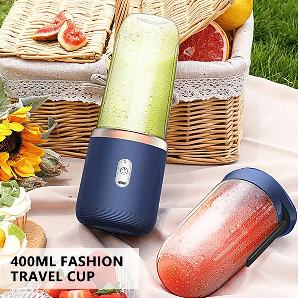 آبمیوه گیری، مخلوط کن کوچک Morelian 40W، مخلوط کن سریع قابل حمل کوچک، فنجان مخلوط کن شخصی، USB قابل شارژ، فنجان دوتایی (صورتی)