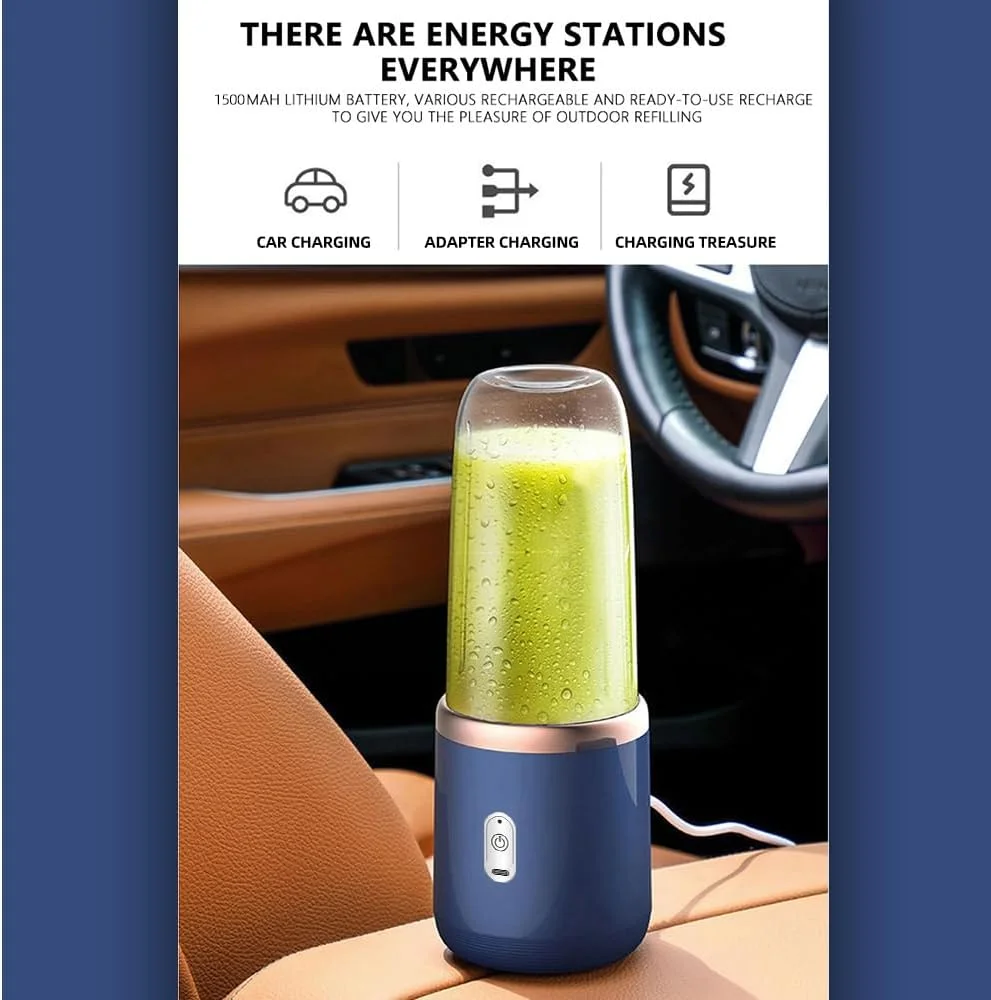 آبمیوه گیری، مخلوط کن کوچک Morelian 40W، مخلوط کن سریع قابل حمل کوچک، فنجان مخلوط کن شخصی، USB قابل شارژ، فنجان دوتایی (صورتی)